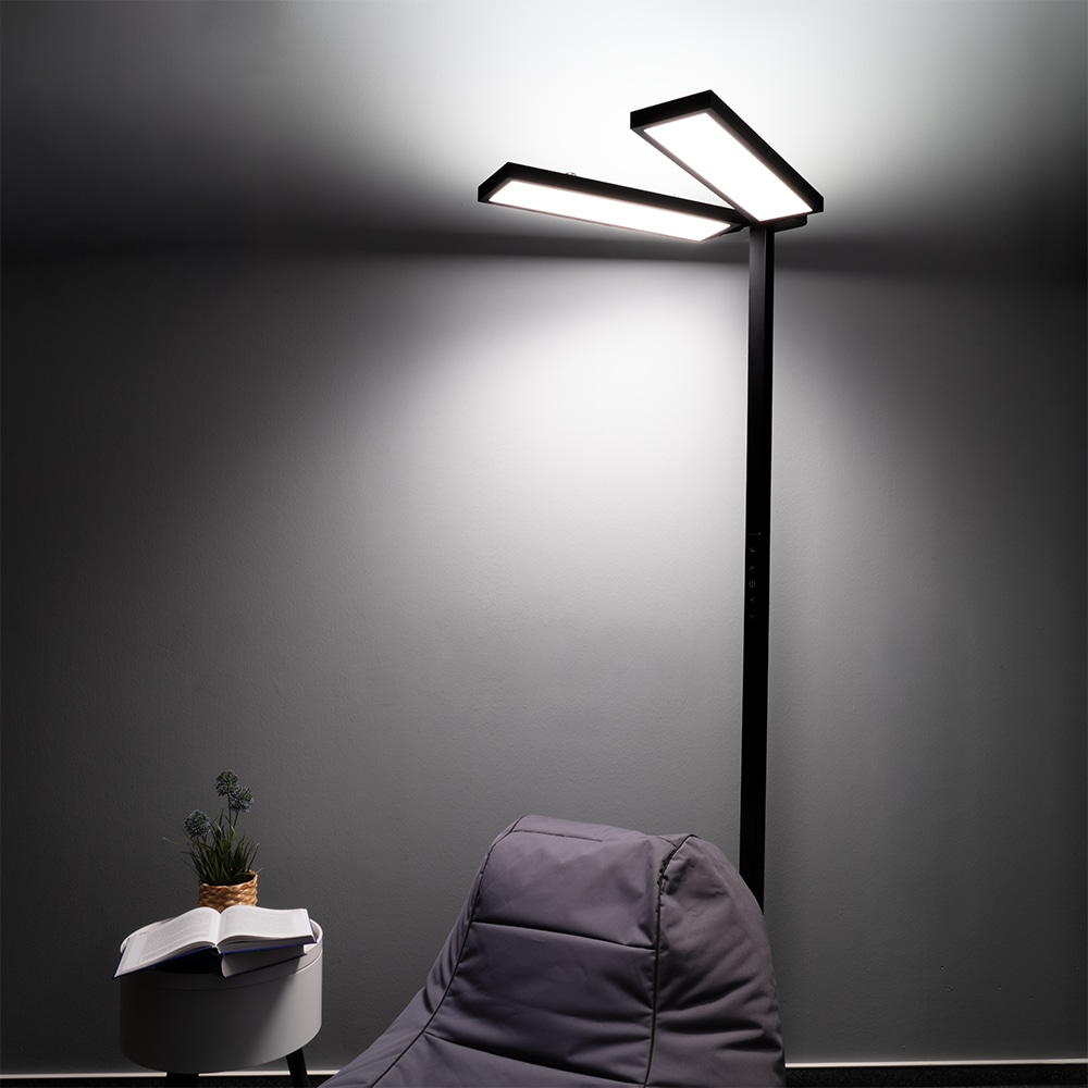 LUXULA LED-Büro-Stehleuchte, Up/Down, 120W, 4000K, EEK: F, 8500lm, IP20, dimmbar, schwarz