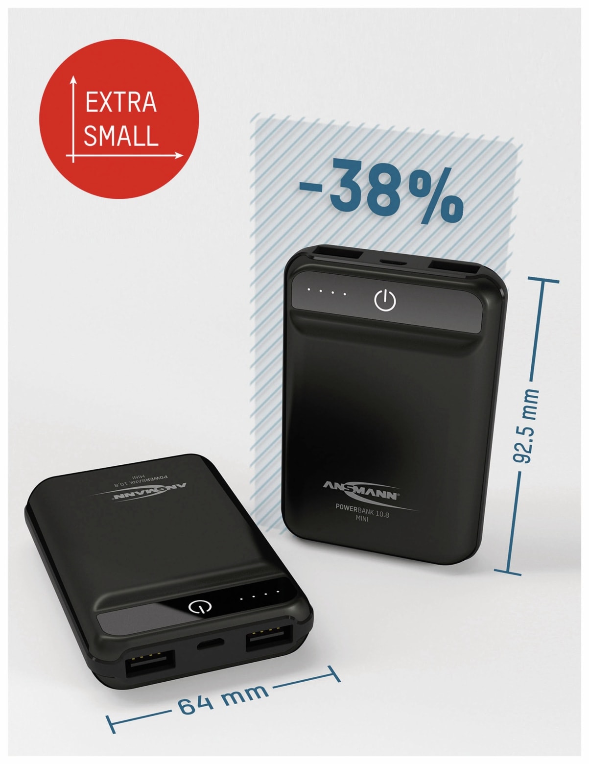 ANSMANN USB Powerbank 10.8 mini, 10.000 mAh ANSMANN USB Powerbank 10.8 mini, 10.000 mAh
