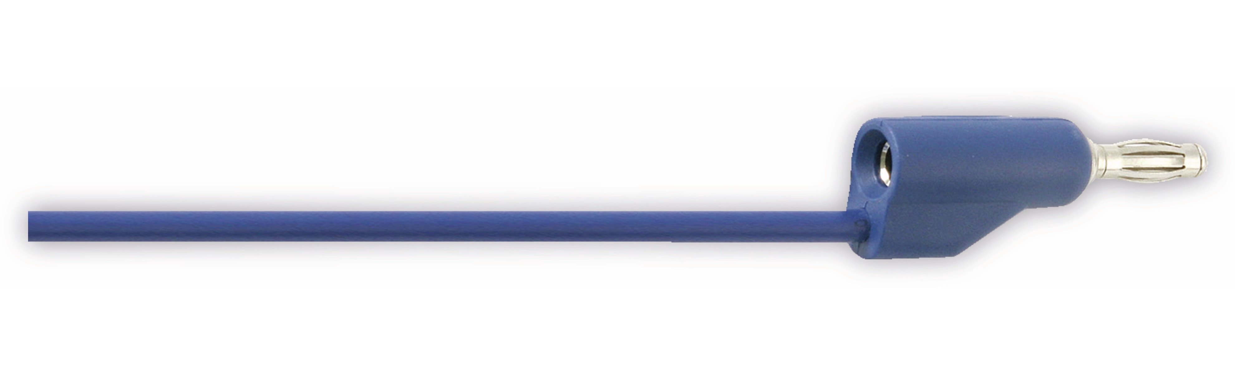 Messleitung mit Büschelsteckern, 0,5 m, blau