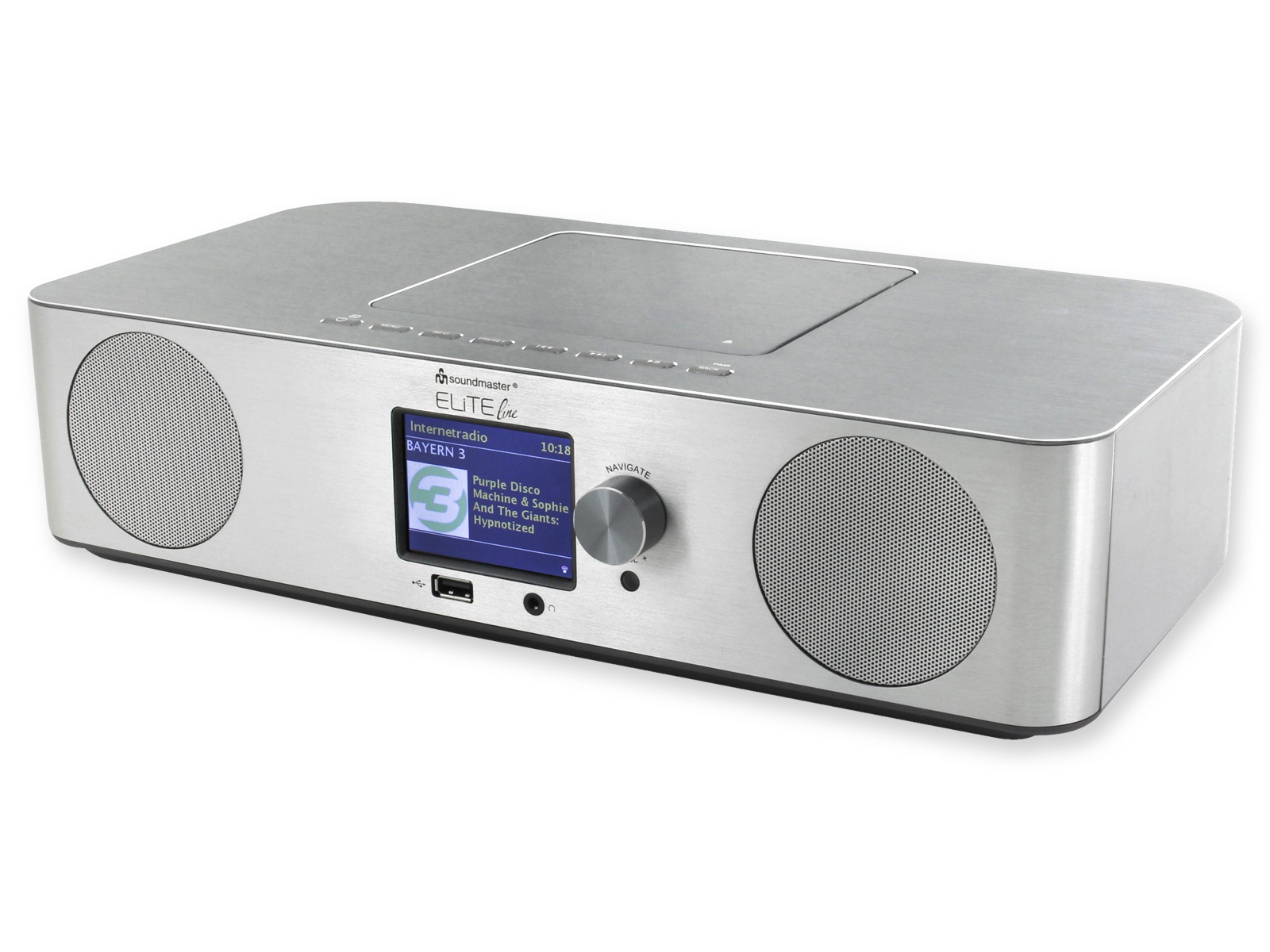 Soundmaster Elite Line Stereoanlage ICD2070SI, CD, DAB+ Radio, WiFi, silber
