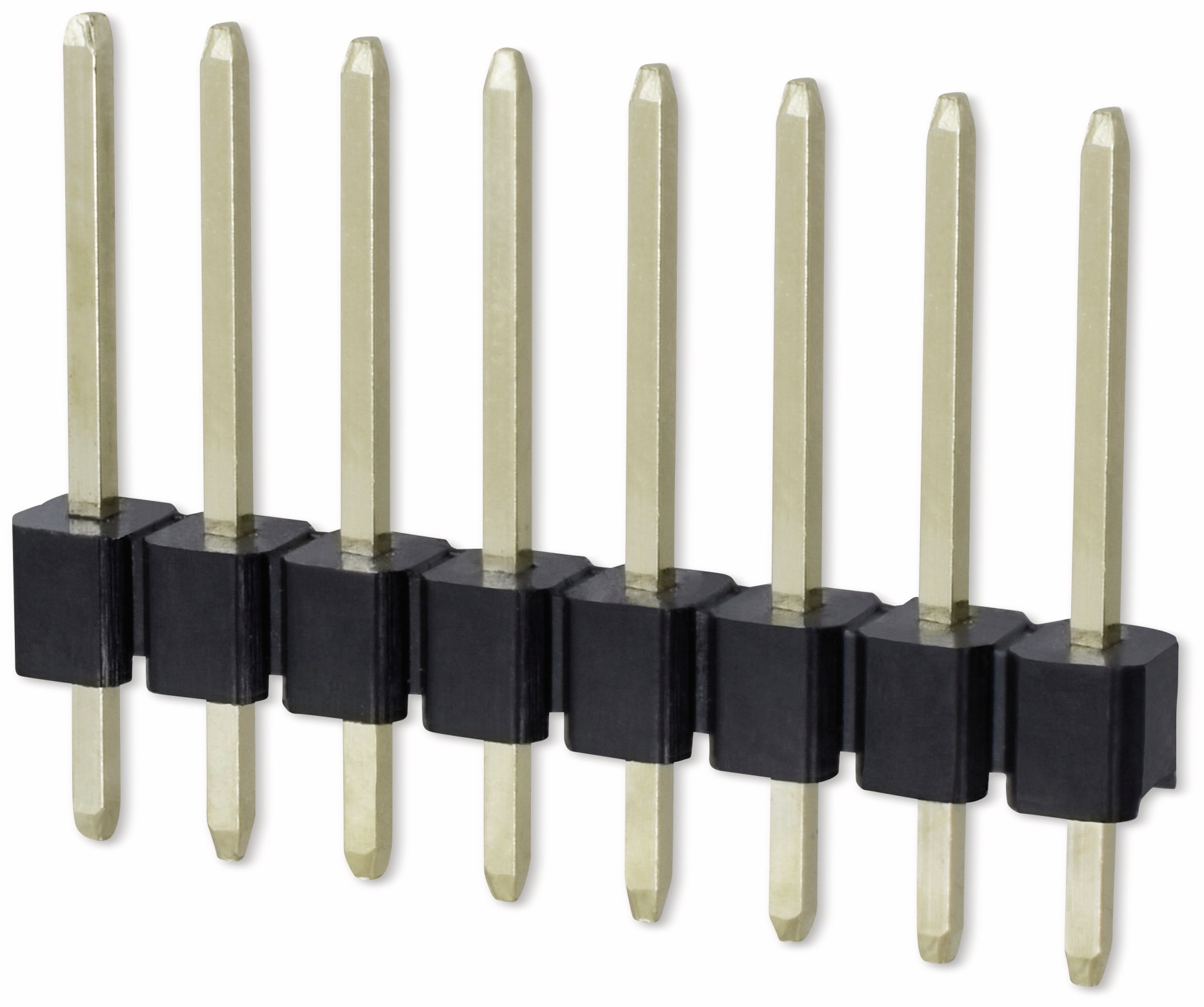 Stiftleiste, 1 x 8, 2,54 mm, gerade, 0,8µ Au (Gold), 5 Stück Stiftleiste, 1 x 8, 2,54 mm, gerade, 0,8µ Au (Gold), 5 Stück