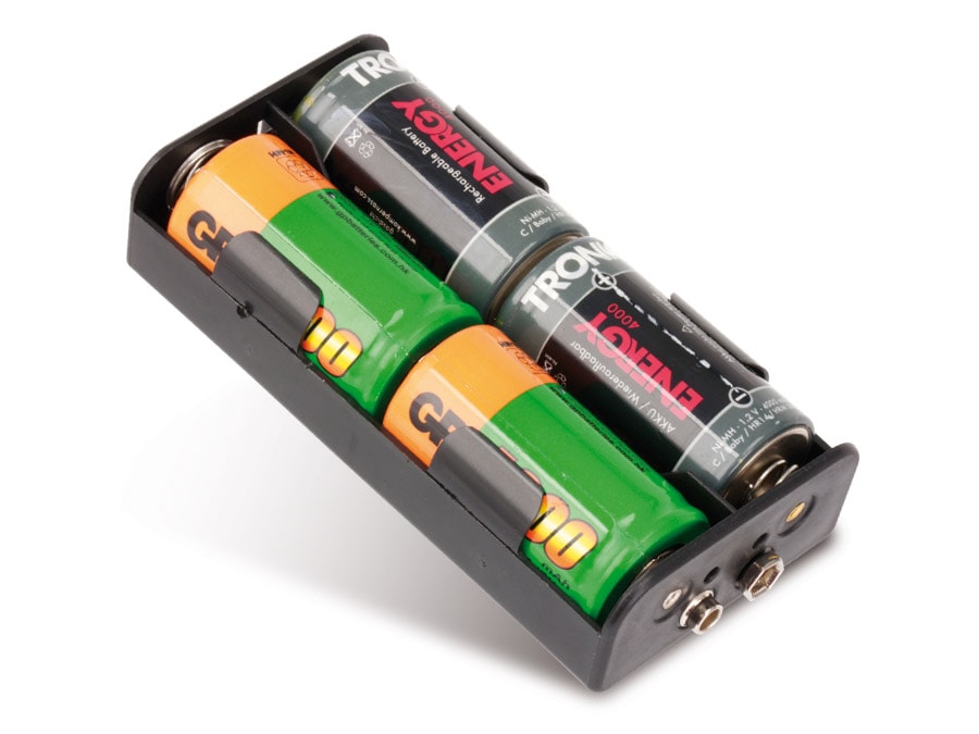 Batteriehalter, 4x Baby, Clipanschluss