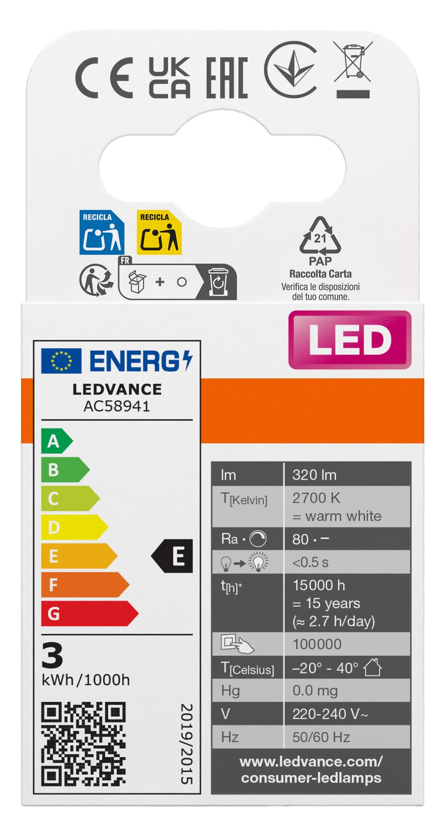 OSRAM LED-Stiftsockellampe PIN30, G9, EEK: E, 2,6W, 320lm, 2700K