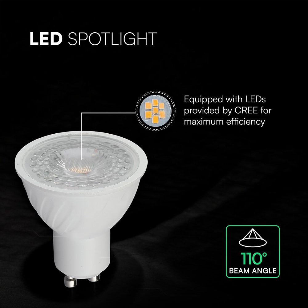 V-TAC LED-Lampe VT-211946, 6W, EEK: F, 445lm, 6500 K, PAR16, GU10, 110°