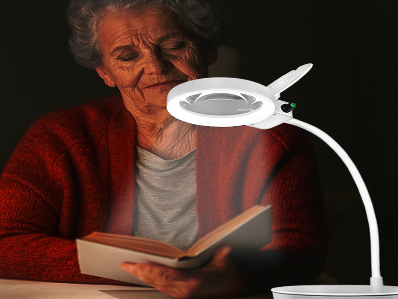 LOGILINK Lupenleuchte WZ0067, mit Standfuß, 8 + 36 Dioptrien, dimmbar