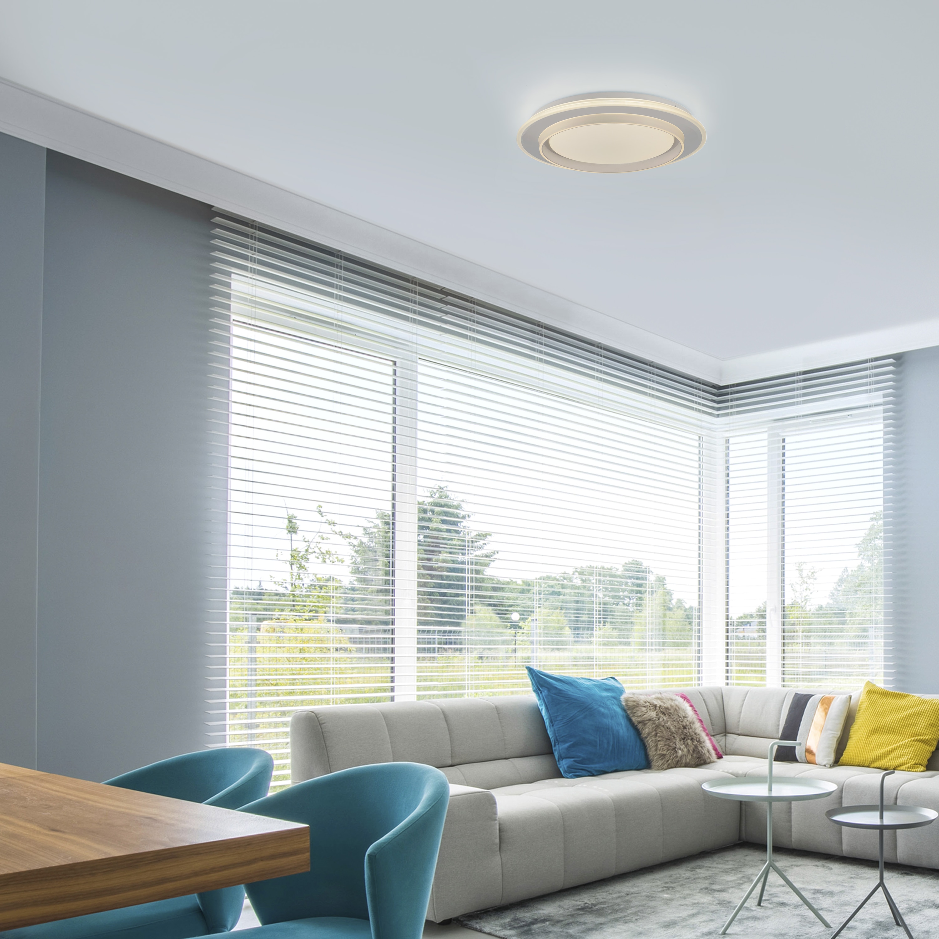 JUST LIGHT LED-Deckenleuchte 14296-16, 20W, CCT, 2700lm, IP20, weiß