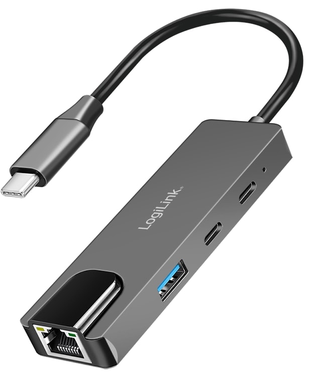 LOGILINK USB-C Hub UA0432 3Port 2,5G Gigabit Ethernet-Adapter