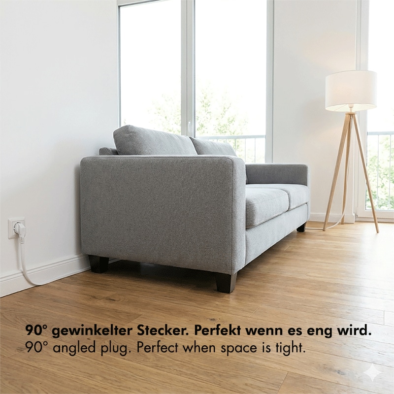 LOGILINK Netzkabelverlängerung LPS106 CEE7/7 (90°) zu CEE 7/3 5m weiß