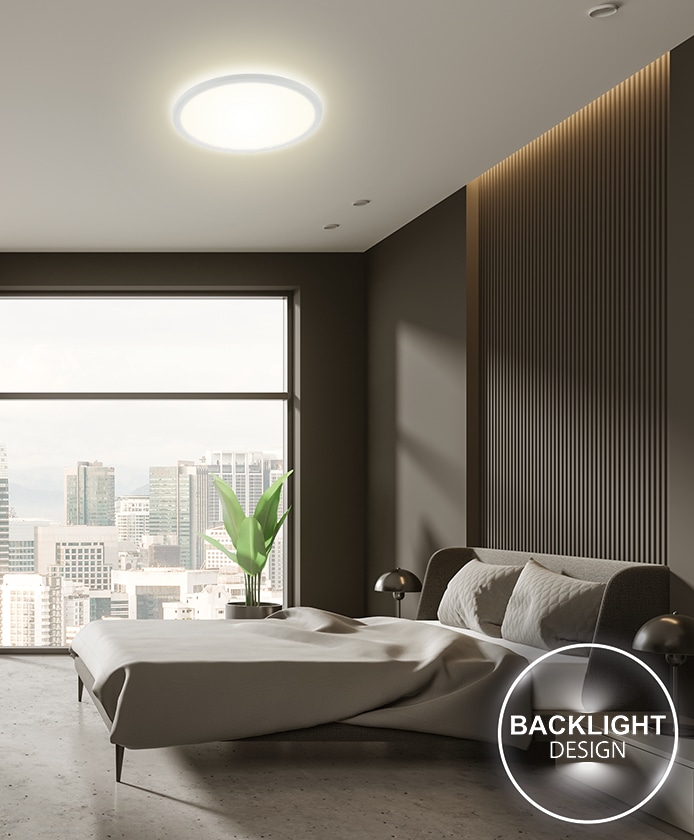 BLULAXA LED-Deckenleuchte, 18W, 3000K, 2200lm, warmweiß, IP20, weiß