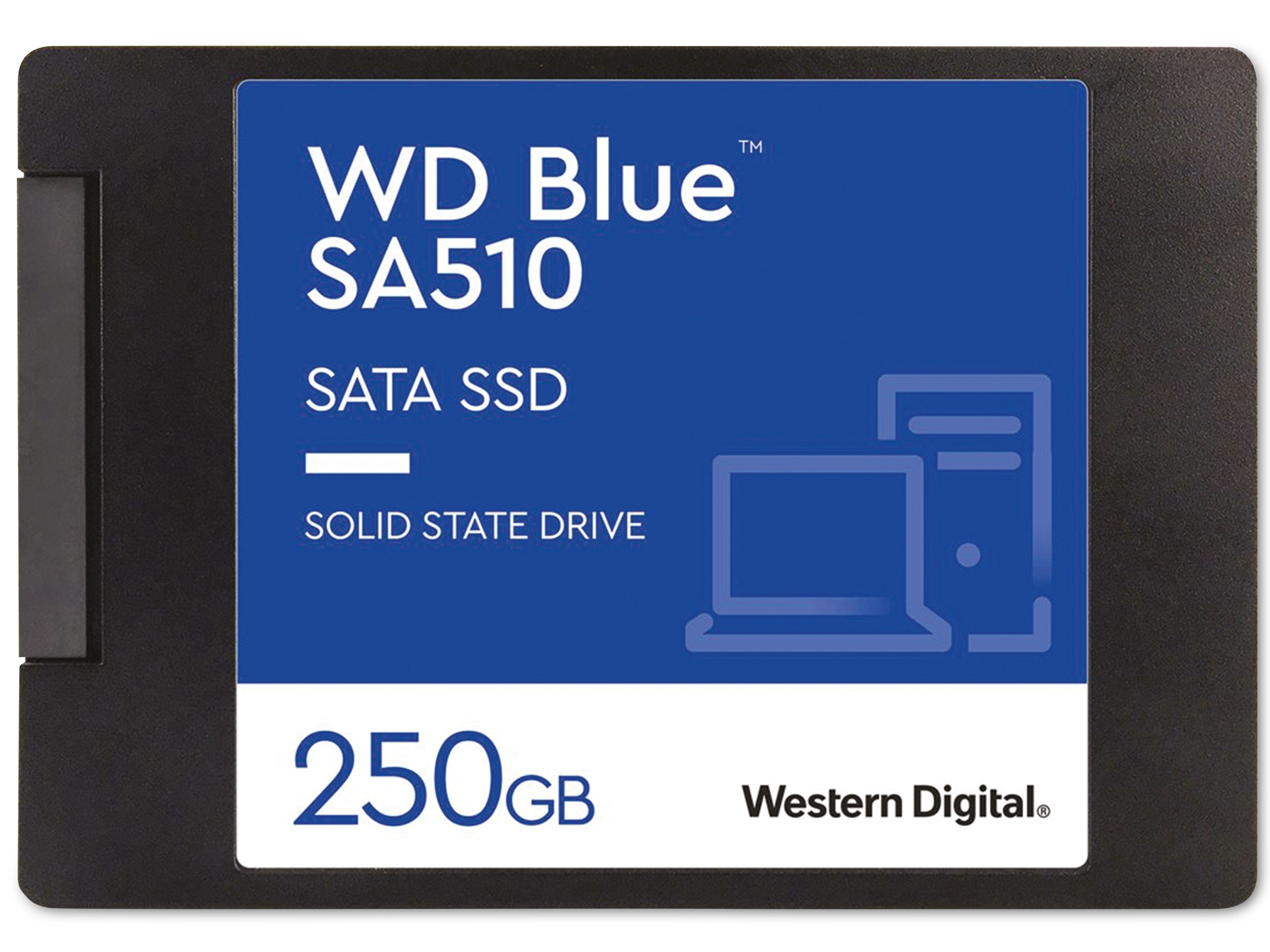 WESTERN DIGITAL SATA-SSD WD Blue SA510, 250 GB, 7mm, intern, 6,35 cm (2.5") WESTERN DIGITAL SATA-SSD WD Blue SA510, 250 GB, 7mm, intern, 6,35 cm (2.5")