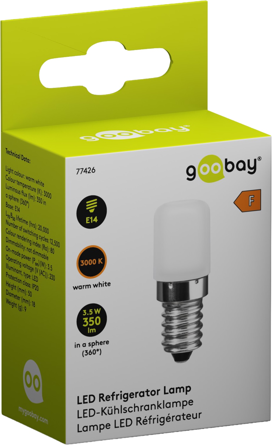 GOOBAY LED-Lampe, E14, EEK: F, 3,5 W, 350 lm, 3000 K