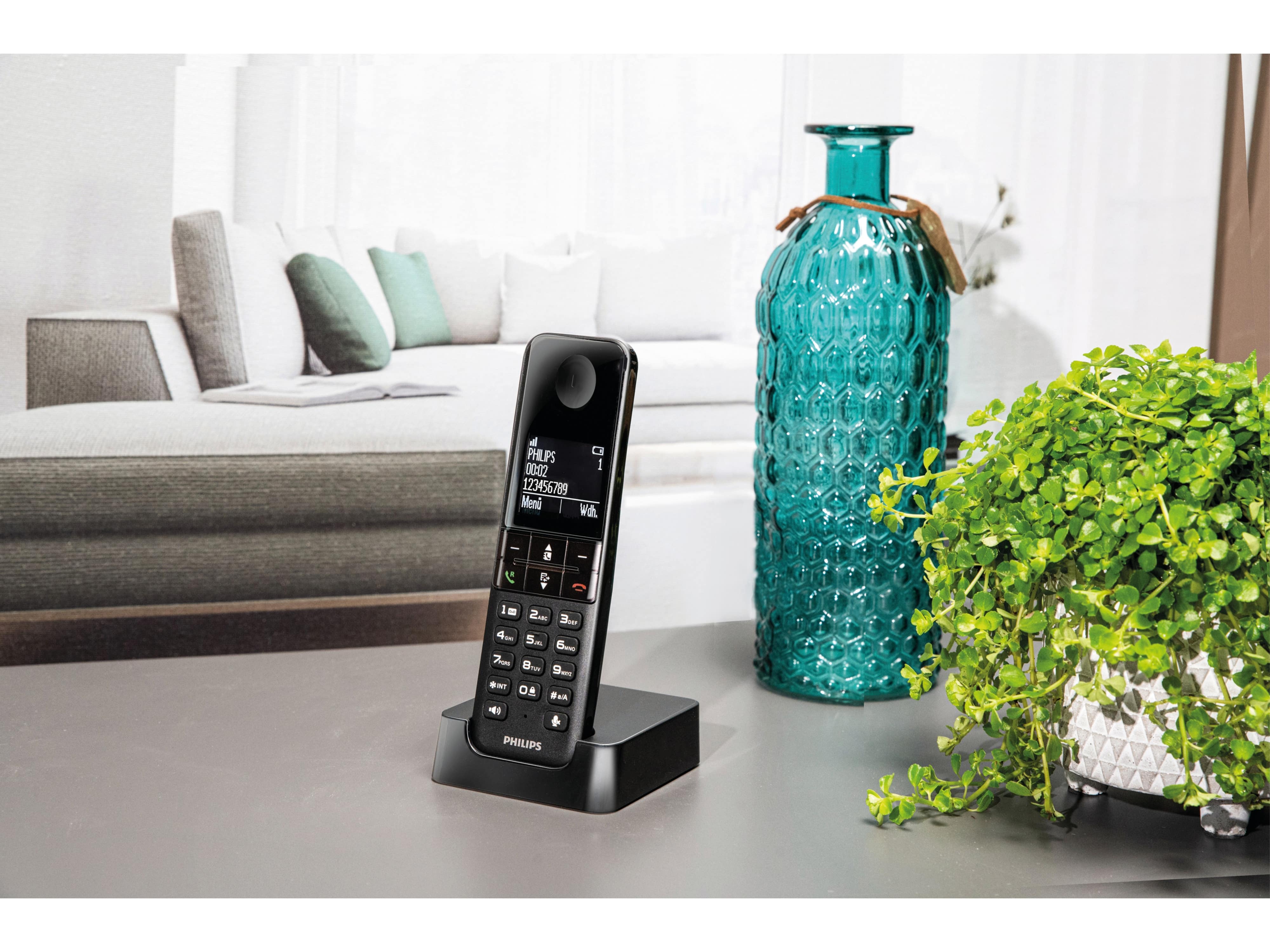 PHILIPS DECT-Telefon D4701B, 1 Mobilteil, schwarz PHILIPS DECT-Telefon D4701B, 1 Mobilteil, schwarz