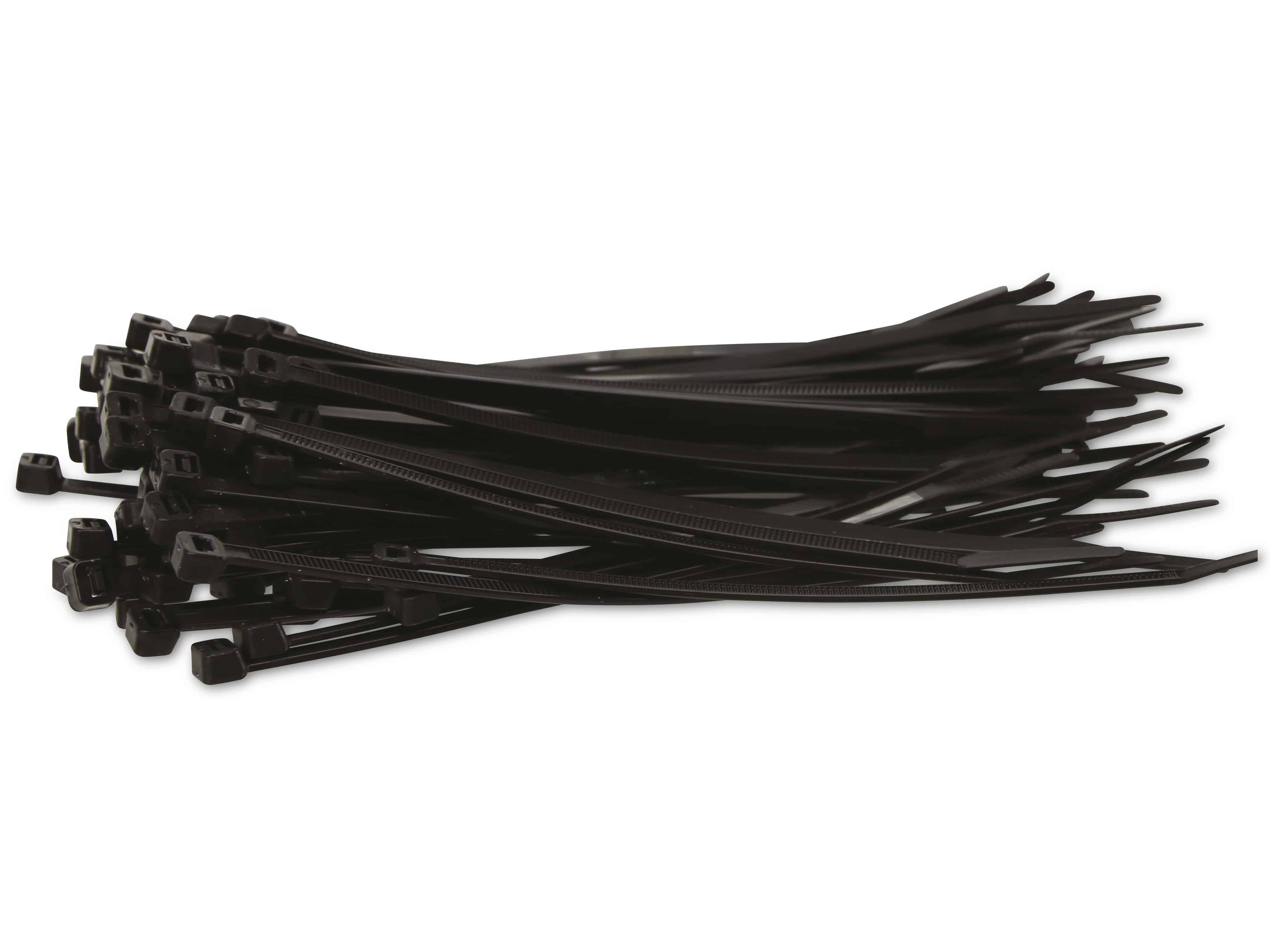 KSS Kabelbinder-Sortiment Polyamid 6.6, schwarz, 160x4,8, UV-beständig, 100 Stück