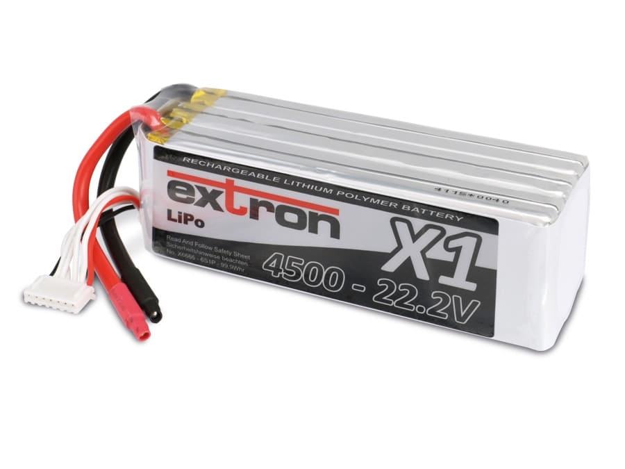EXTRON Modellbau-Akkupack X1, LiPo, 22,2 V-/4500 mAh