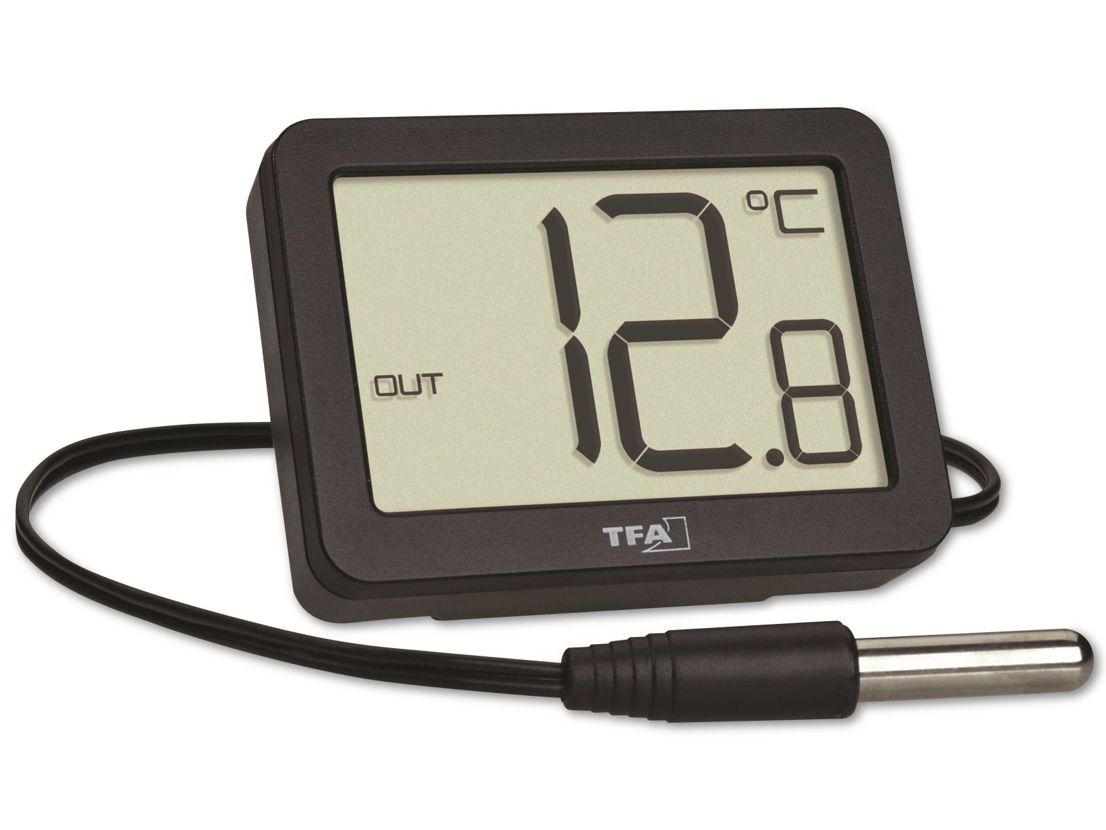 TFA Innen-/Außenthermometer 30.1066.01, Außensensor mit Kabel, digital