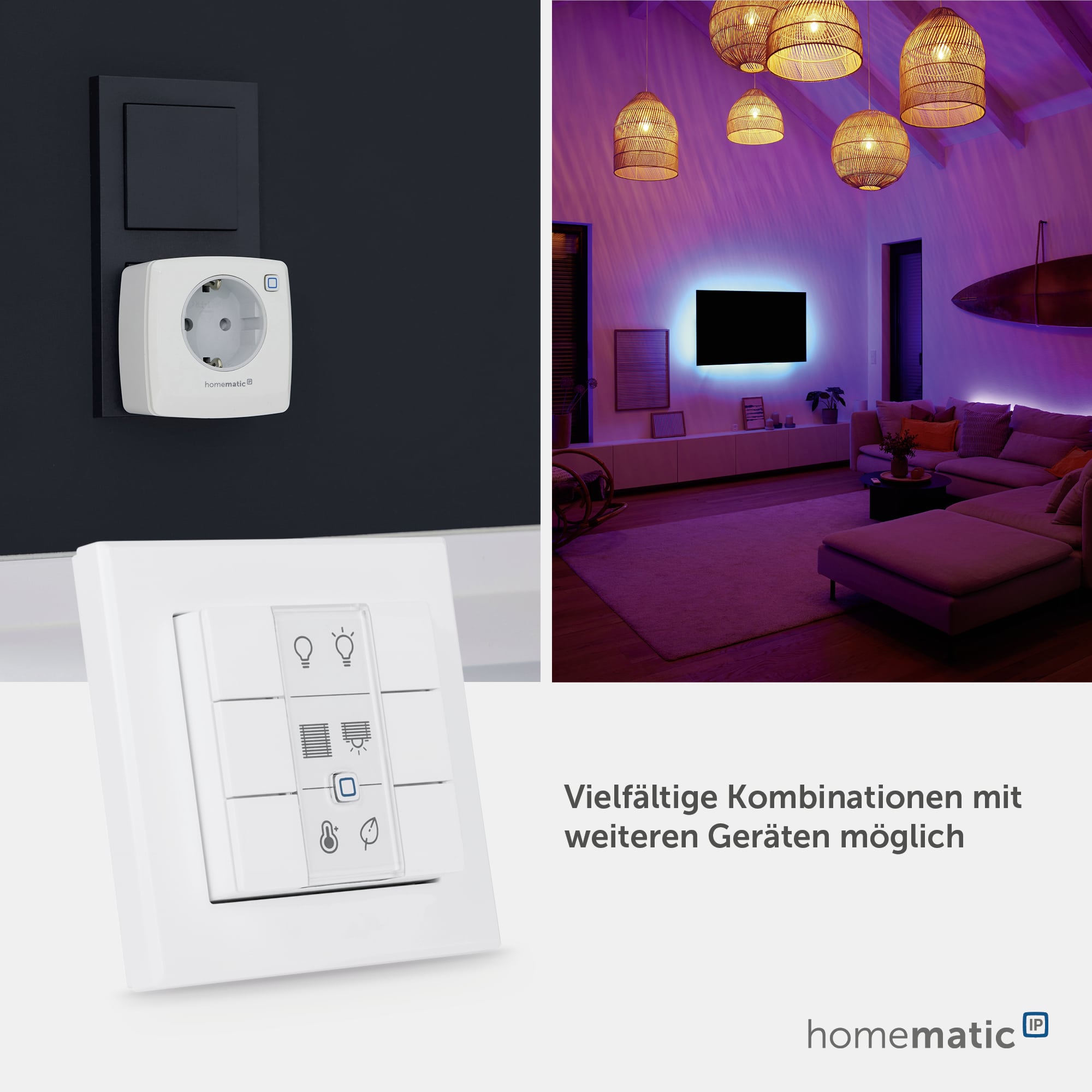 HOMEMATIC IP Smart Home 142308A0 Wandtaster 6-fach