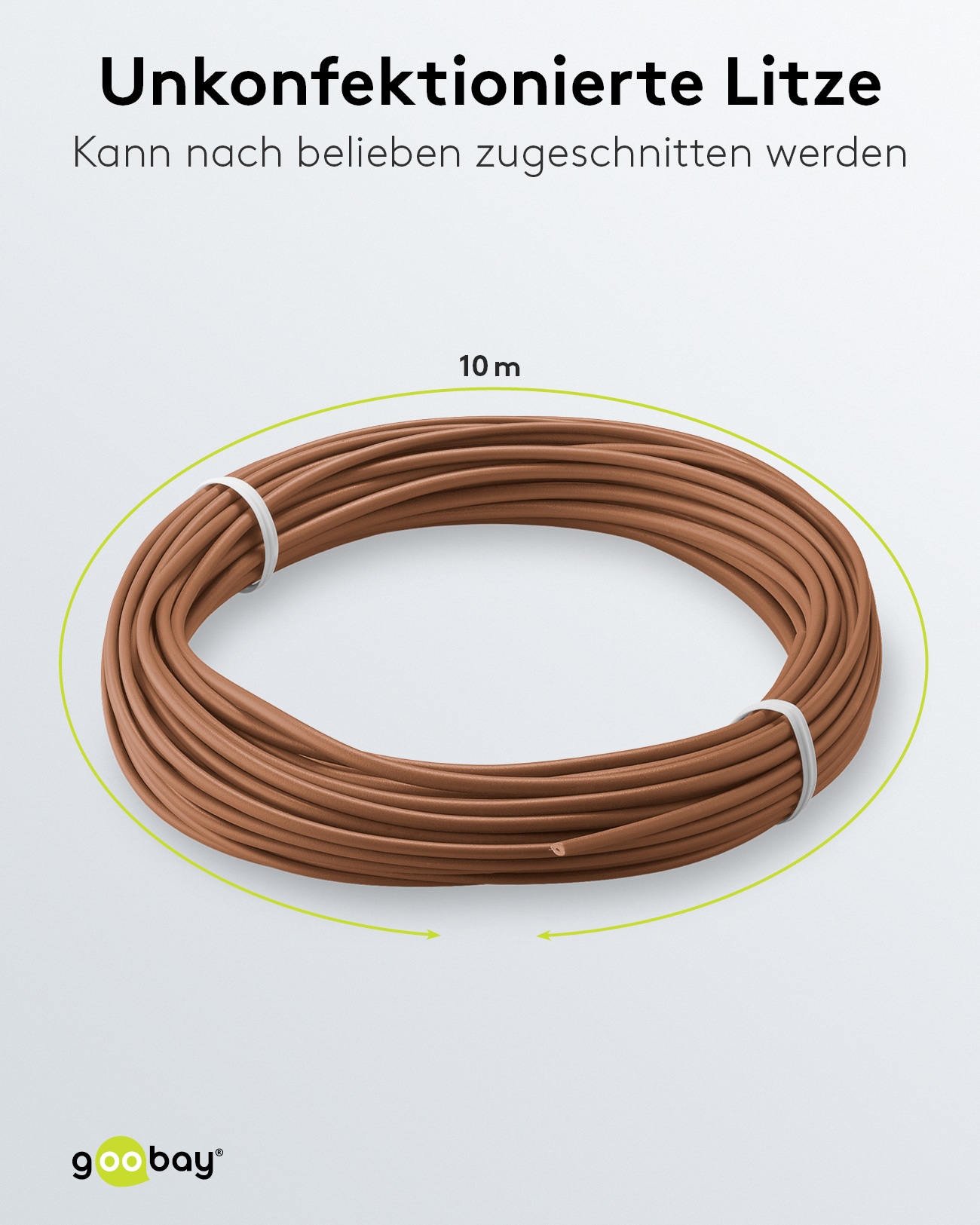 GOOBAY Kupferlitze 55040, 1x 0,14 mm², isoliert, 10 m , braun
