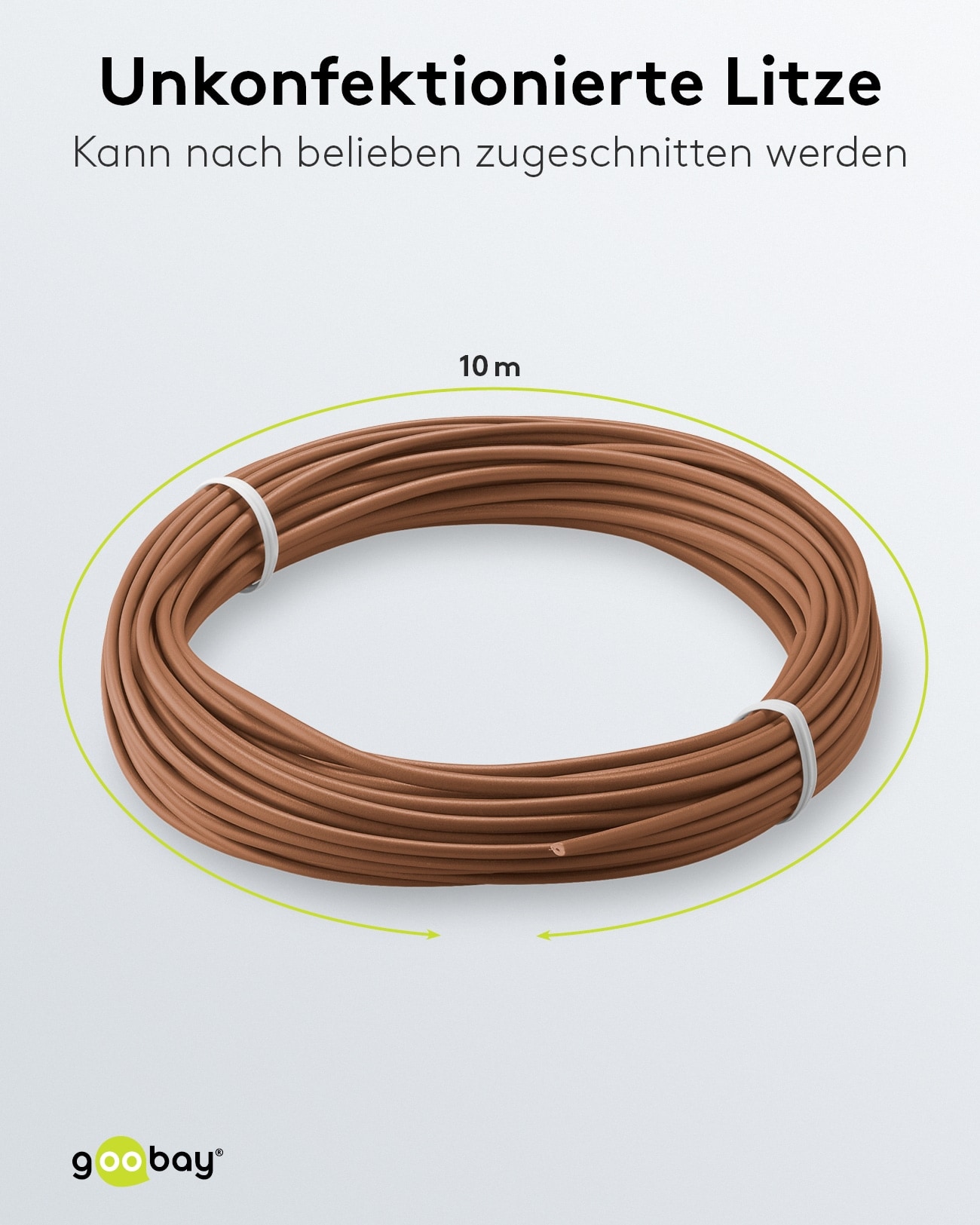 GOOBAY Kupferlitze 55040, 1x 0,14 mm², isoliert, 10 m , braun