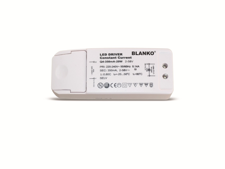 LED-Schaltnetzteil, 350 mA, 2...58 V-, 20 W LED-Schaltnetzteil, 350 mA, 2...58 V-, 20 W