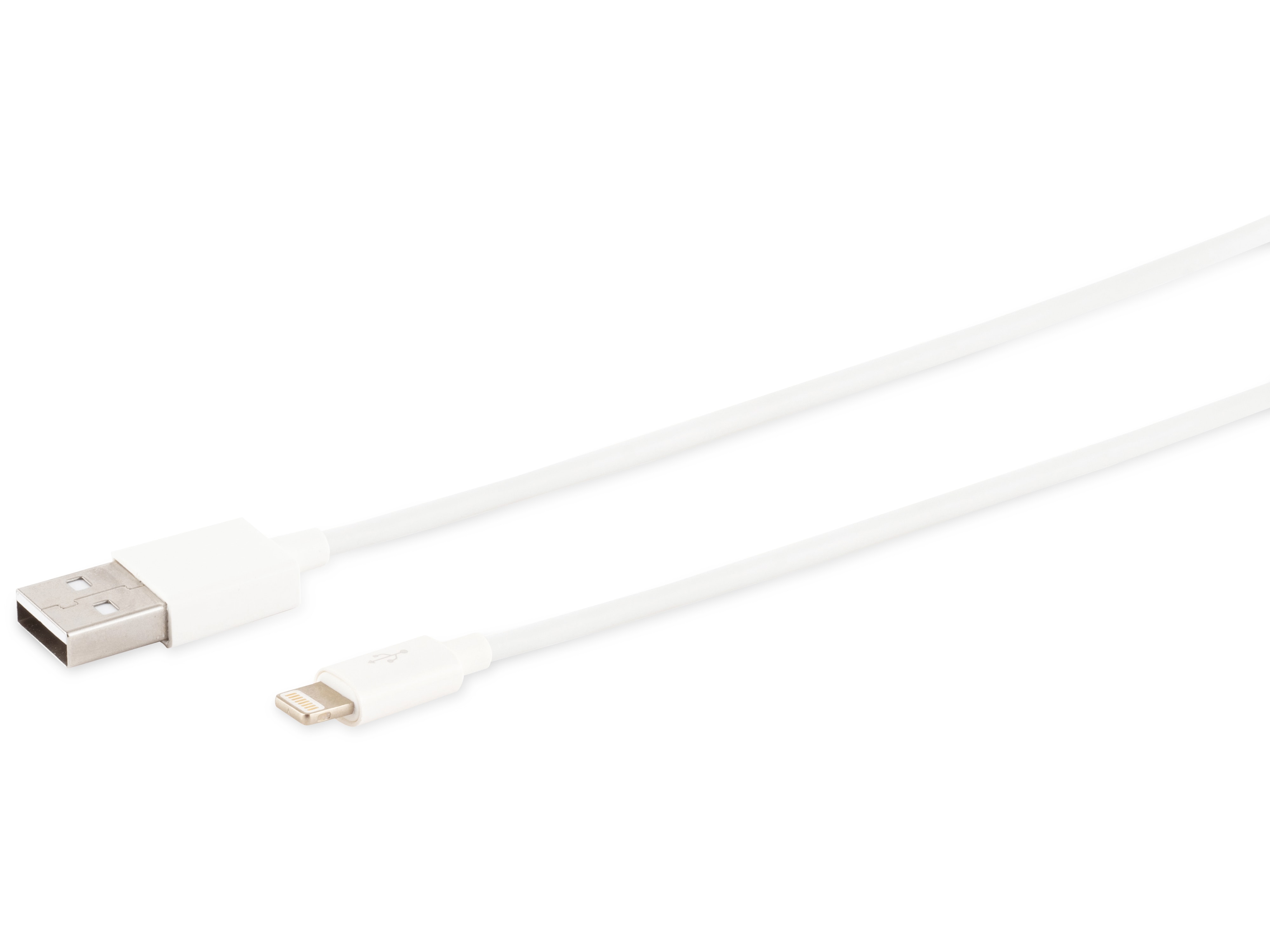 USB-A Ladekabel, 8-Pin, 2.0, ABS, weiß, 1,0 m