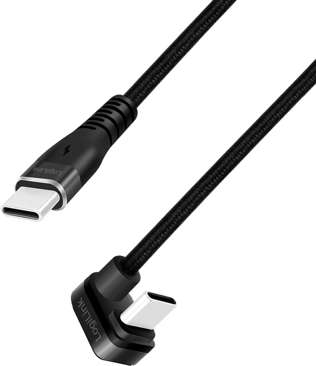 LOGILINK USB 2.0 Typ-C Kabel CU0190, Alu, schwarz, 1 m