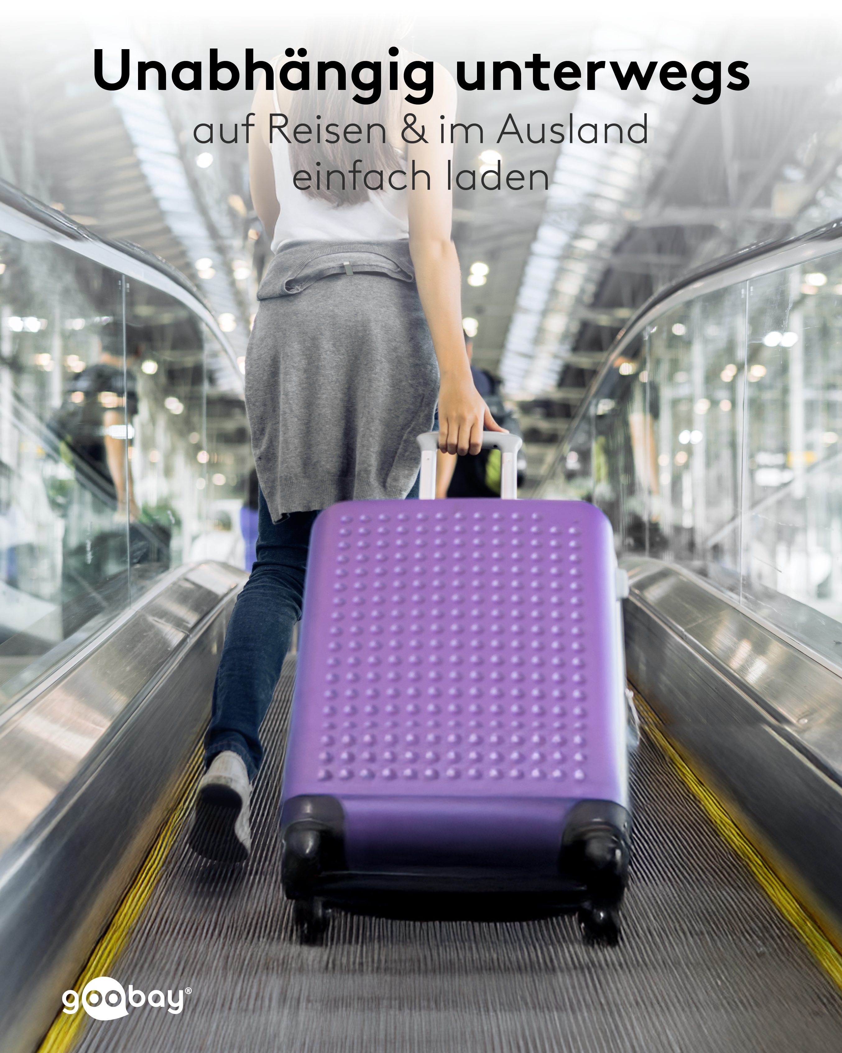 GOOBAY Dual-Schnellladegerät, 45W, 1x USB-C, 1x USB-A, 90° abgewickelt, flach, schwarz