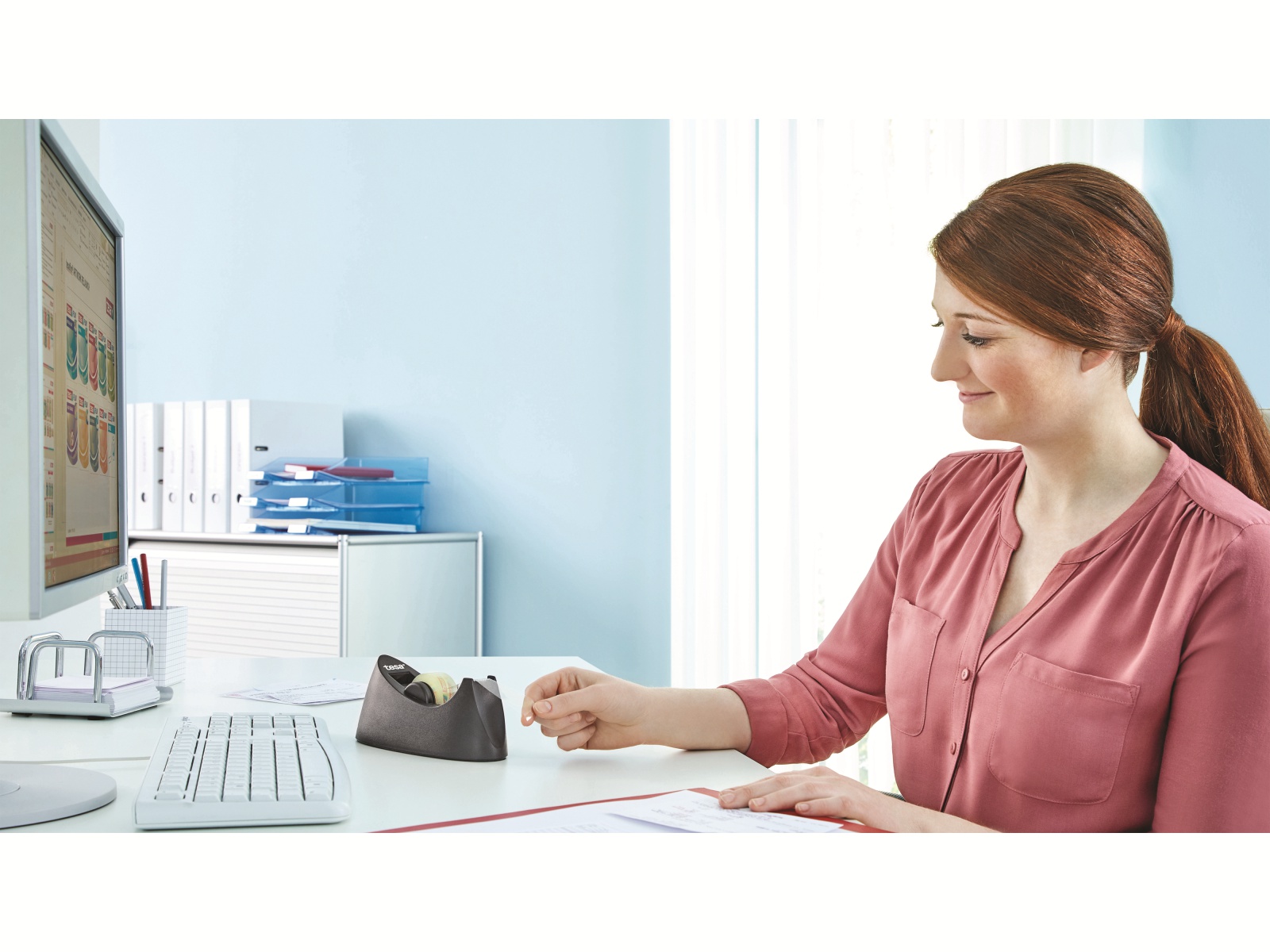 TESA film® Tischabroller Curve + film® transparent, 1 Rolle 10m:19mm, 53917-00000-00