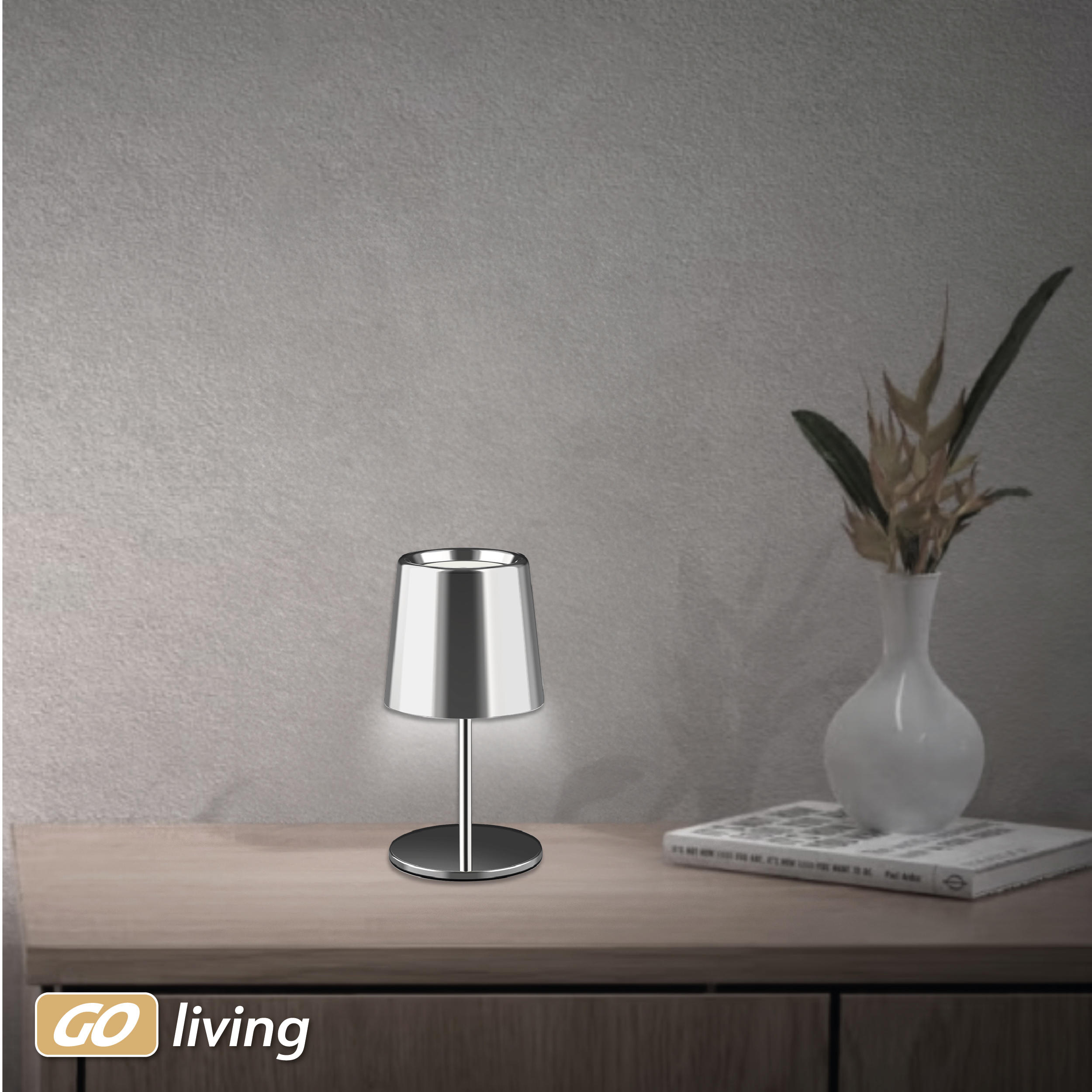 MÜLLER-LICHT LED-Akku-Tischleuchte Holly, 3 W, 300 lm, silber