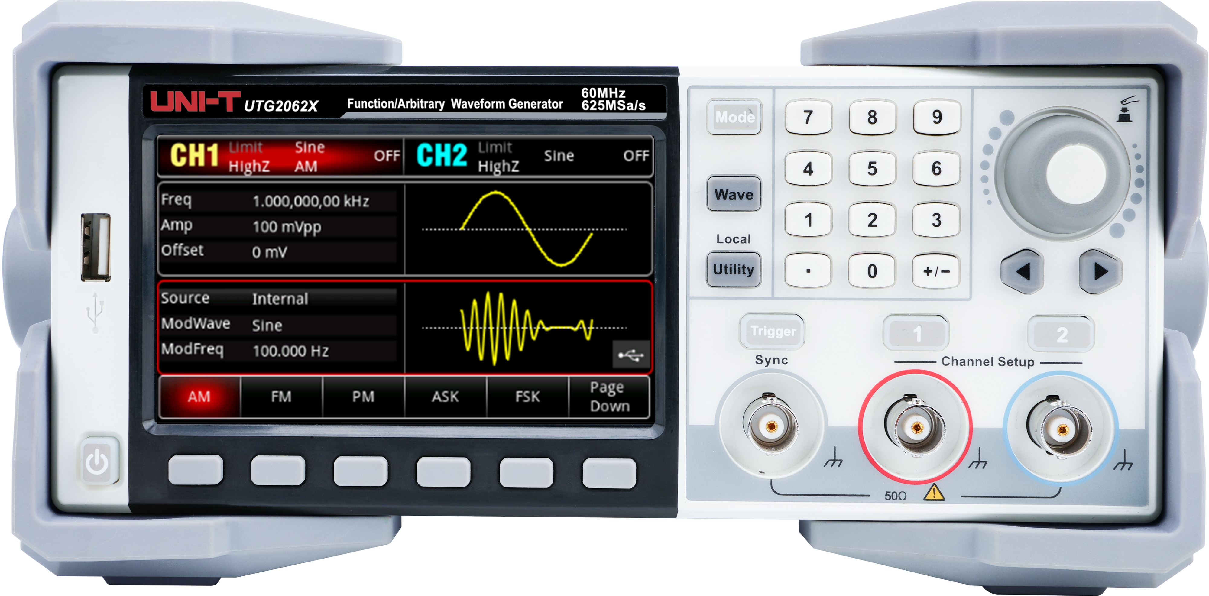 UNI-T Funktionsgenerator, UTG2062X, 60 MHz, 2 Kanal