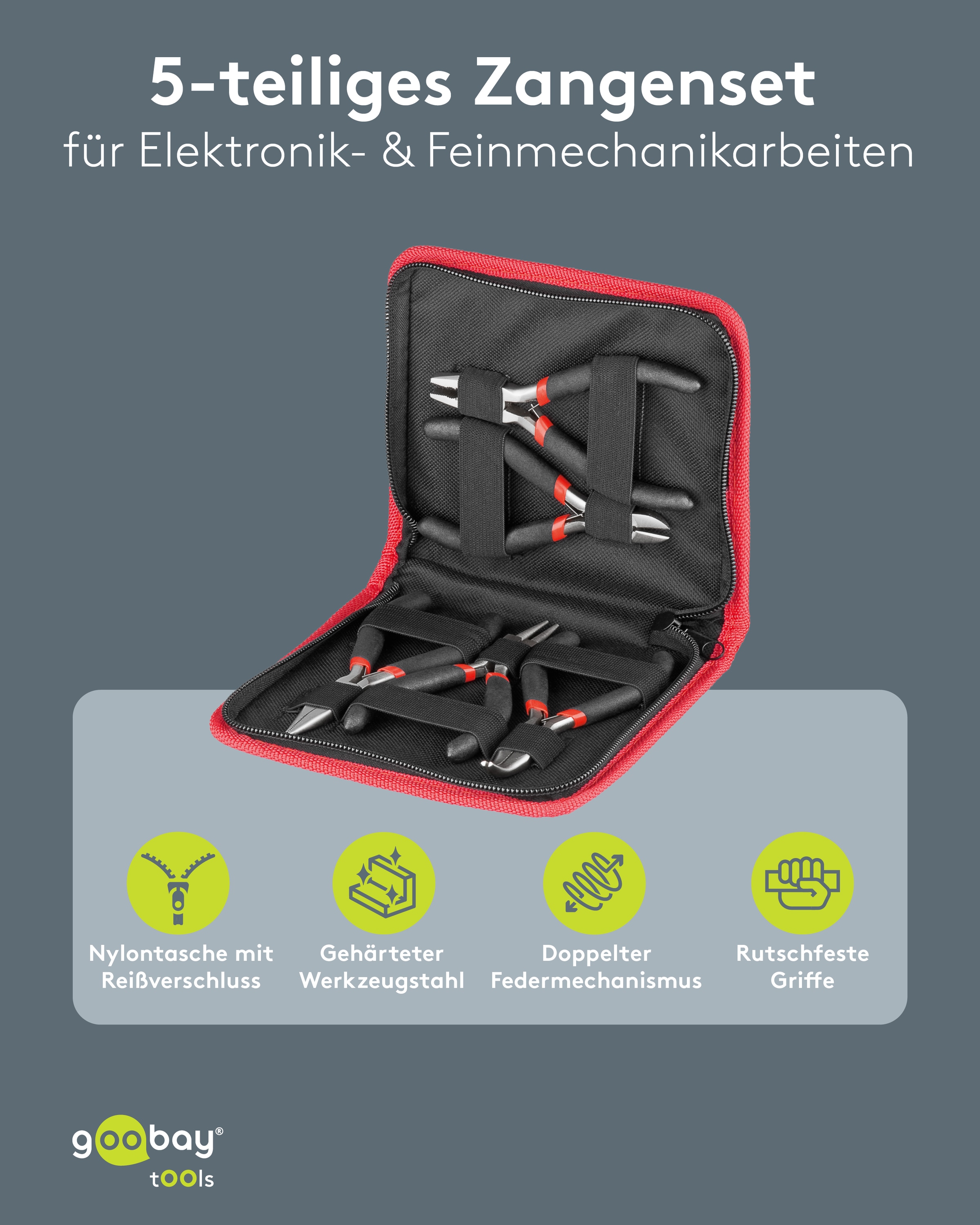 GOOBAY TOOLS Zangenset, 77115, 5-teilig