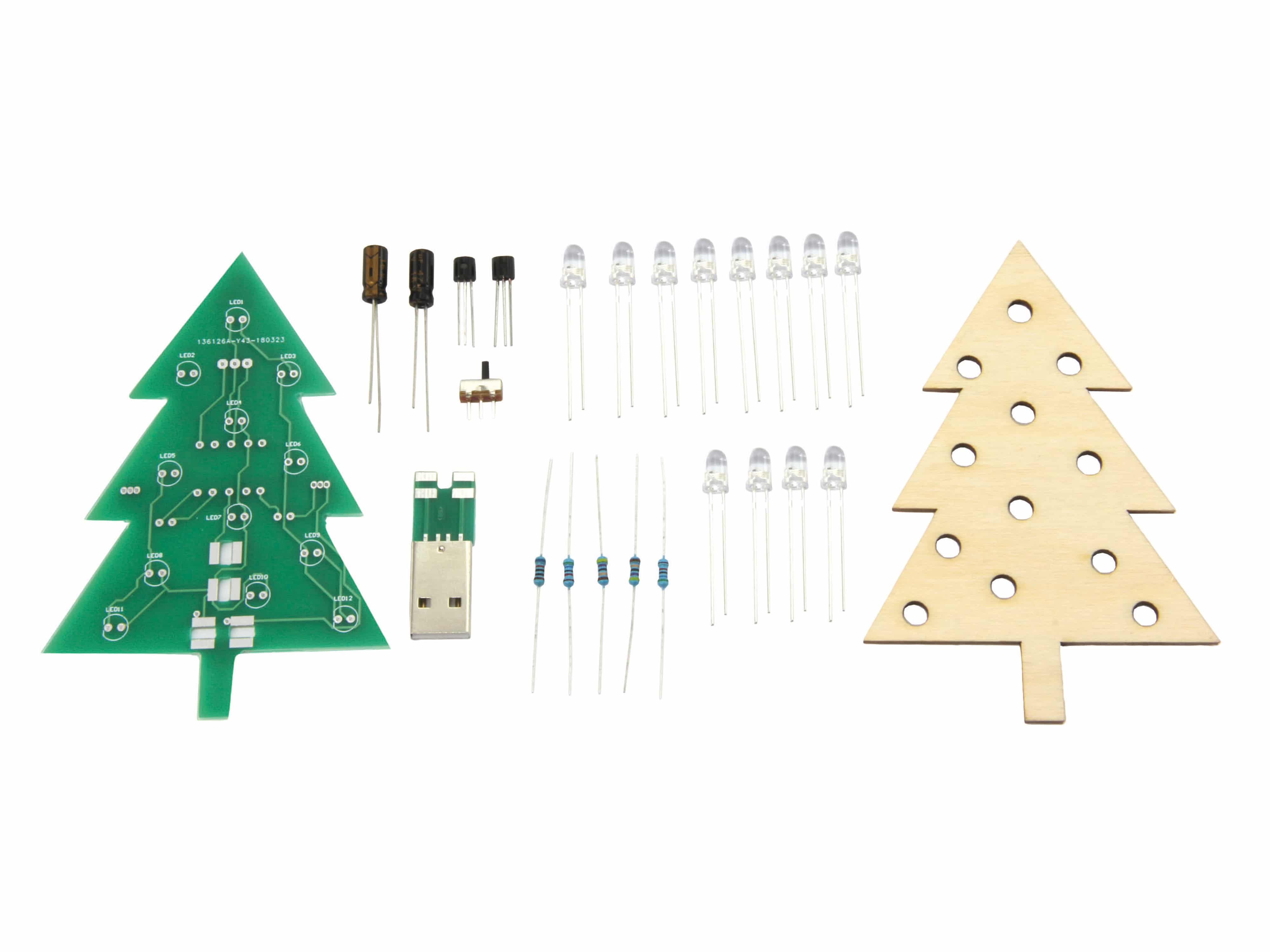 SOL-EXPERT Lötbausatz Weihnachtsbaum mit Kerzen-LEDs, 76335