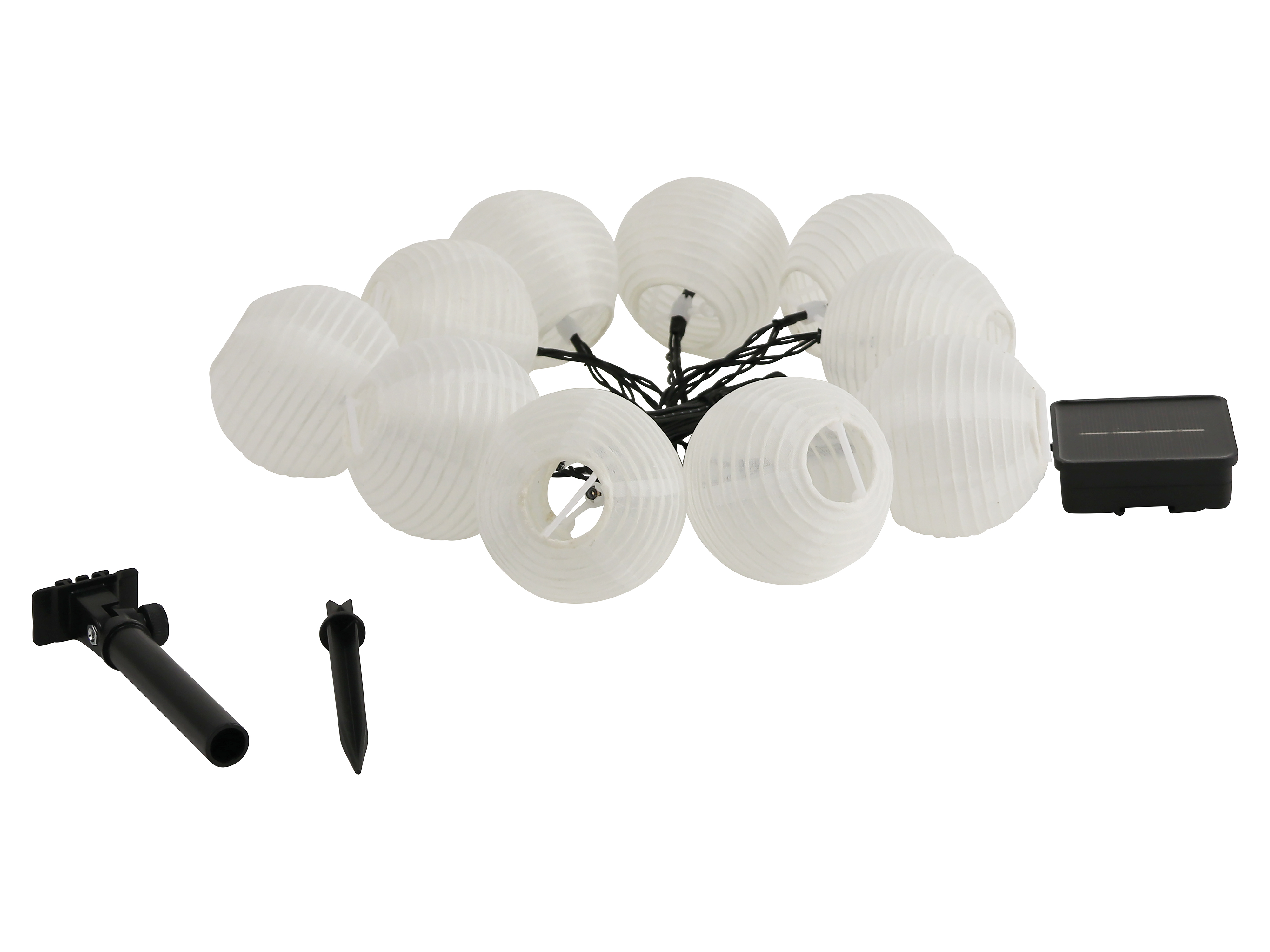 LED-Solarlichterkette, 10 Laternen, weiß