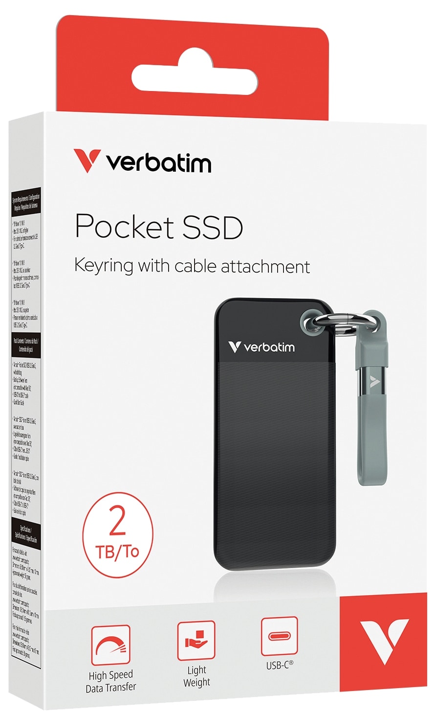 VERBATIM Externe SSD Pocket 2TB schwarz-grau VERBATIM Externe SSD Pocket 2TB schwarz-grau