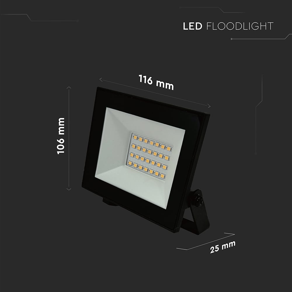 V-TAC LED-Fluter, VT-44022, 20 W, 6500K, EEK: F, 1510 lm, kaltweiß, IP65, schwarz V-TAC LED-Fluter, VT-44022, 20 W, 6500K, EEK: F, 1510 lm, kaltweiß, IP65, schwarz