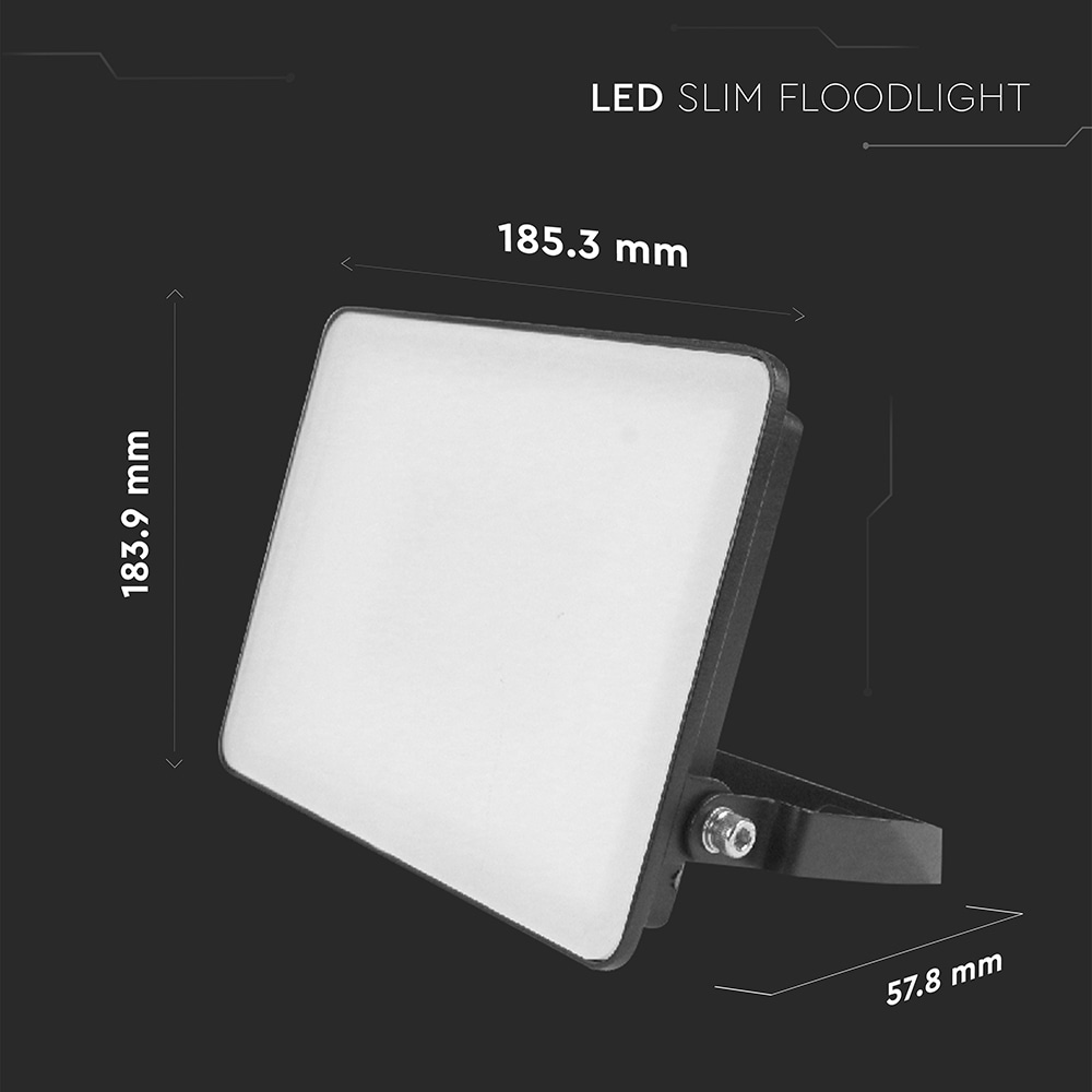V-TAC LED-Fluter, VT-4429-FC, EEK: E, 30 W, 3600 lm, 4000 K, IP65, neutralweiß V-TAC LED-Fluter, VT-4429-FC, EEK: E, 30 W, 3600 lm, 4000 K, IP65, neutralweiß
