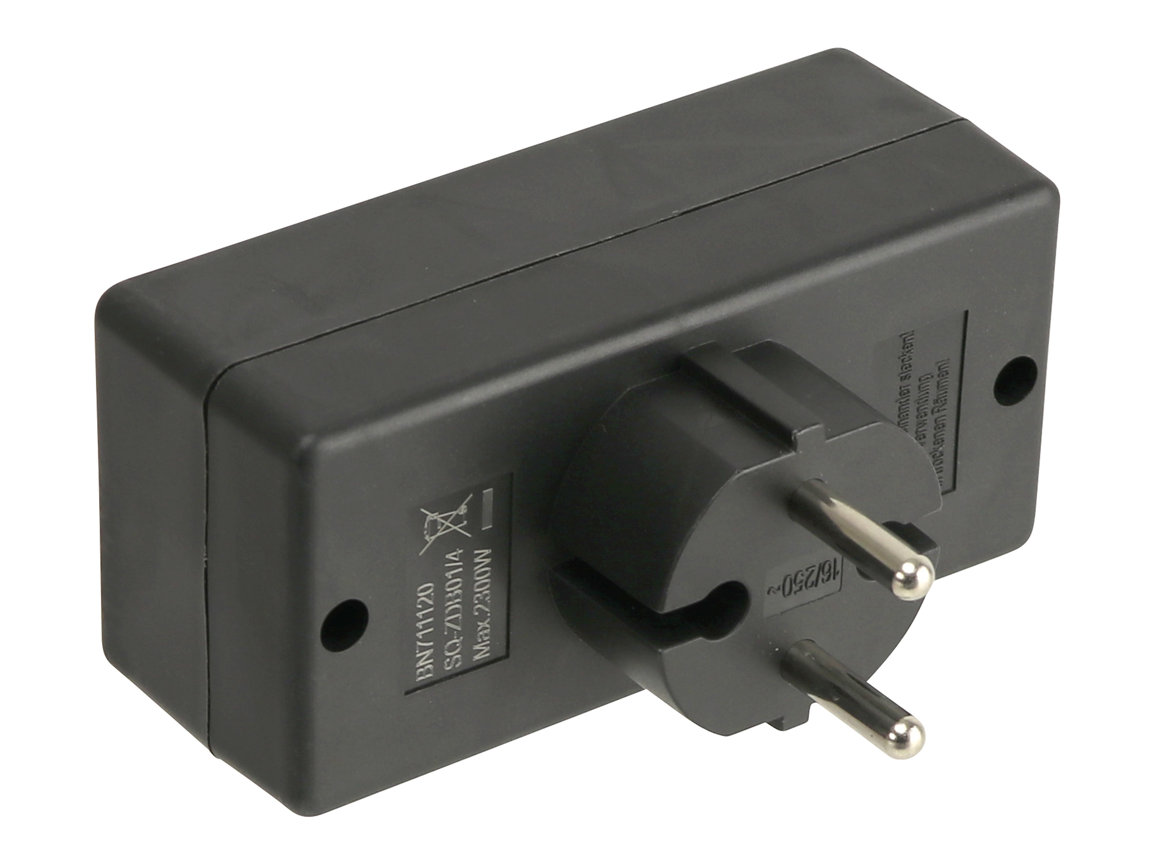 AS SCHWABE Euro-Vierfach-Stecker, schwarz AS SCHWABE Euro-Vierfach-Stecker, schwarz
