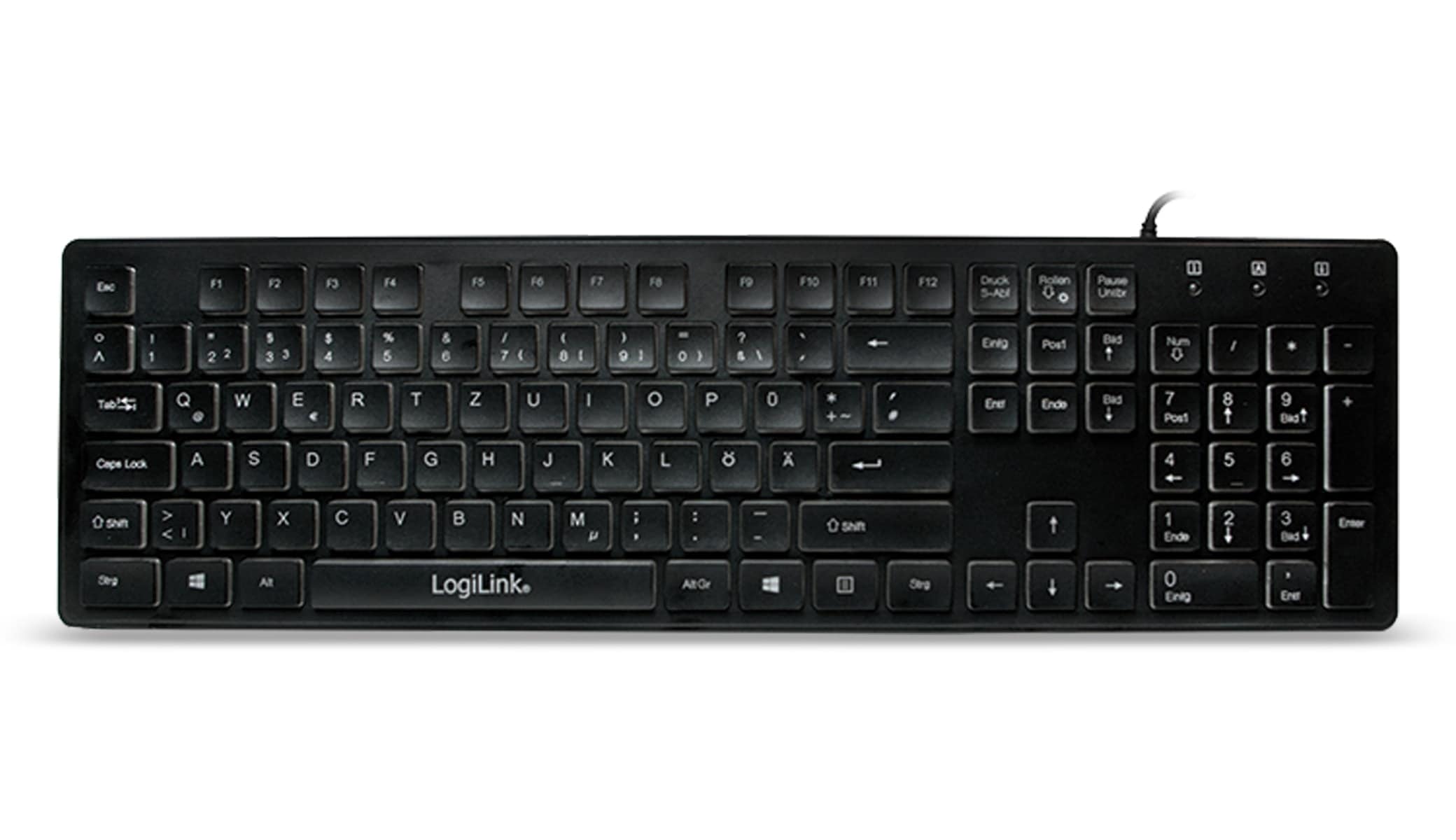 LOGILINK USB-Tastatur beleuchtet ID0138, schwarz