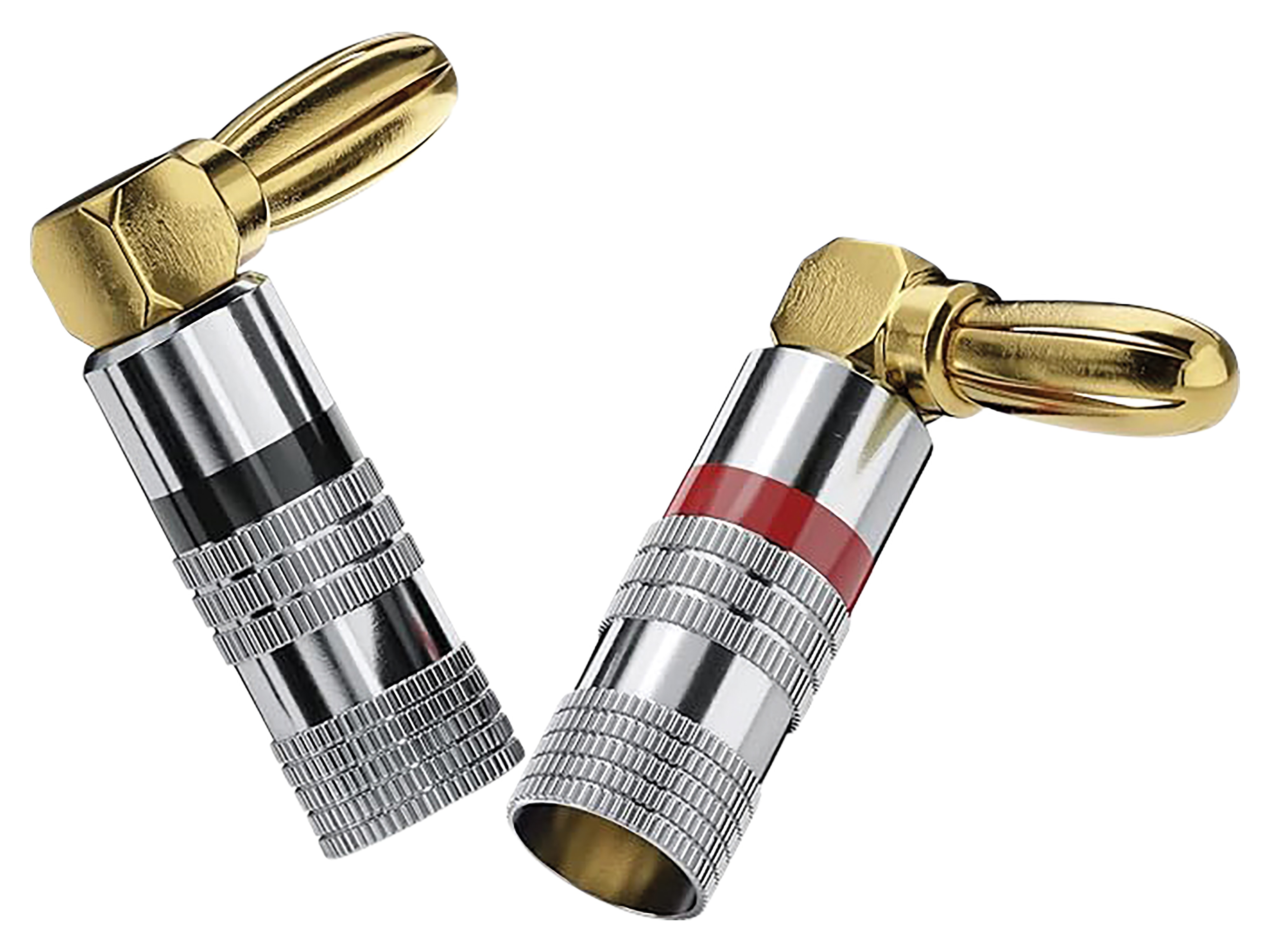 SONERO Bananenstecker S-SC090-08, gewinkelt 90° vergoldet 8er Set