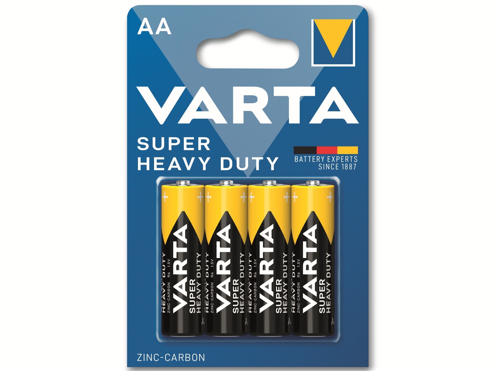 VARTA Batterie Zink-Kohle, Mignon, AA, R06, 1.5V, Superlife, 4 Stück