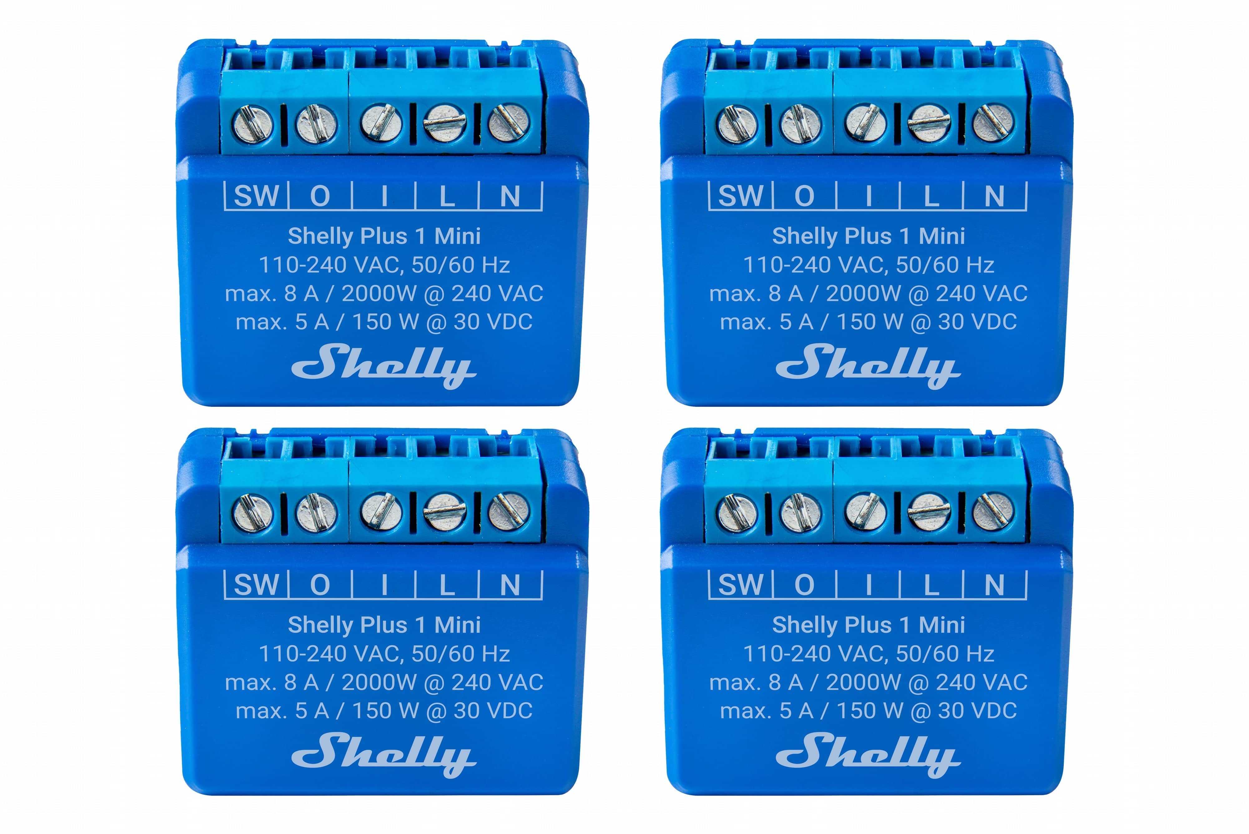 SHELLY WLAN-Schaltaktor Plus 1 Mini, max. 8 A, 1 Kanal, Bluetooth, UP, 4 Stück SHELLY WLAN-Schaltaktor Plus 1 Mini, max. 8 A, 1 Kanal, Bluetooth, UP, 4 Stück