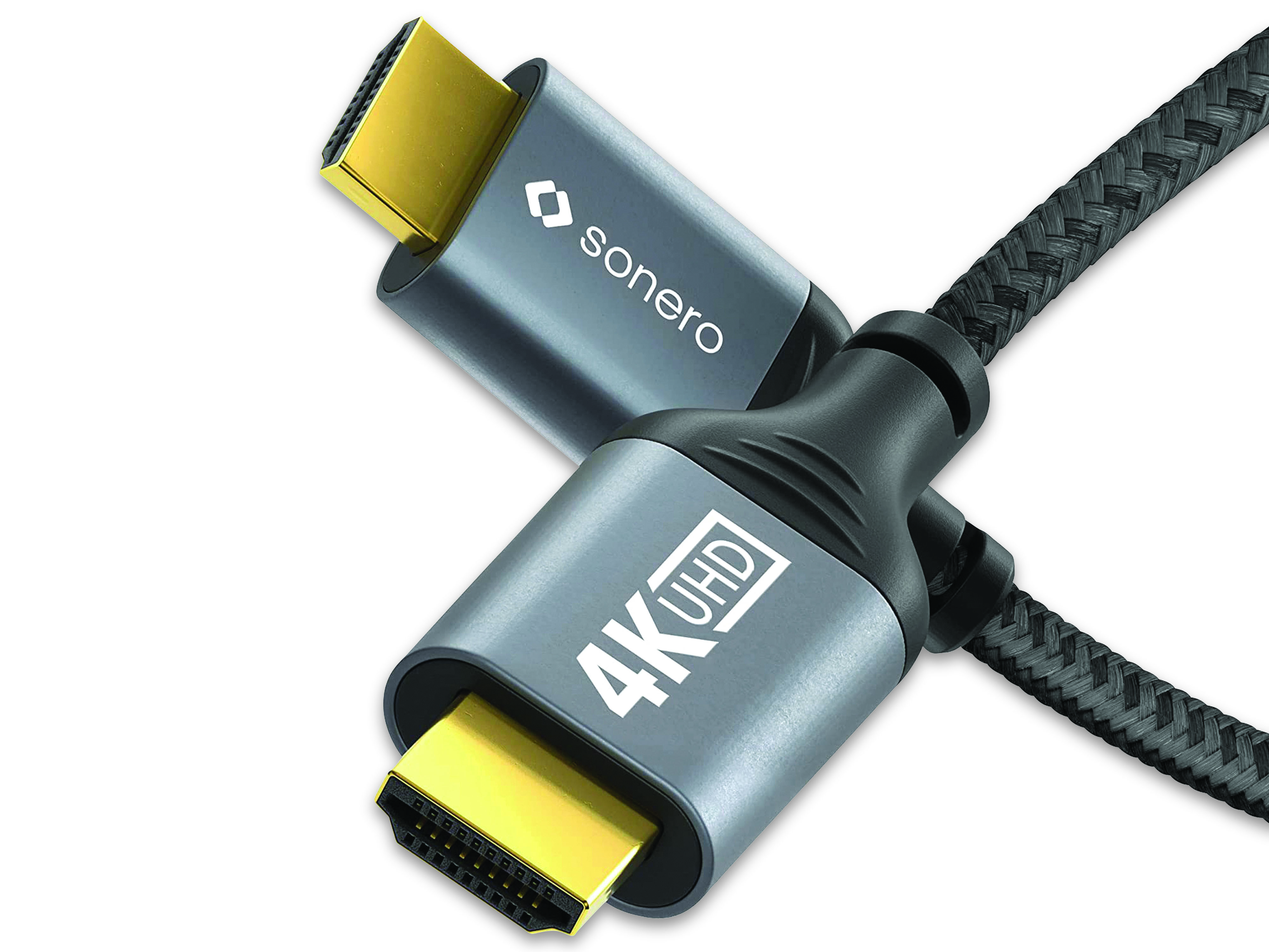 SONERO HDMI-Kabel 4K60, grau/schwarz, 3 m