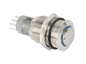 Metall-Einbaudrucktaster mit LED-Beleuchtung Metall-Einbaudrucktaster mit LED-Beleuchtung
