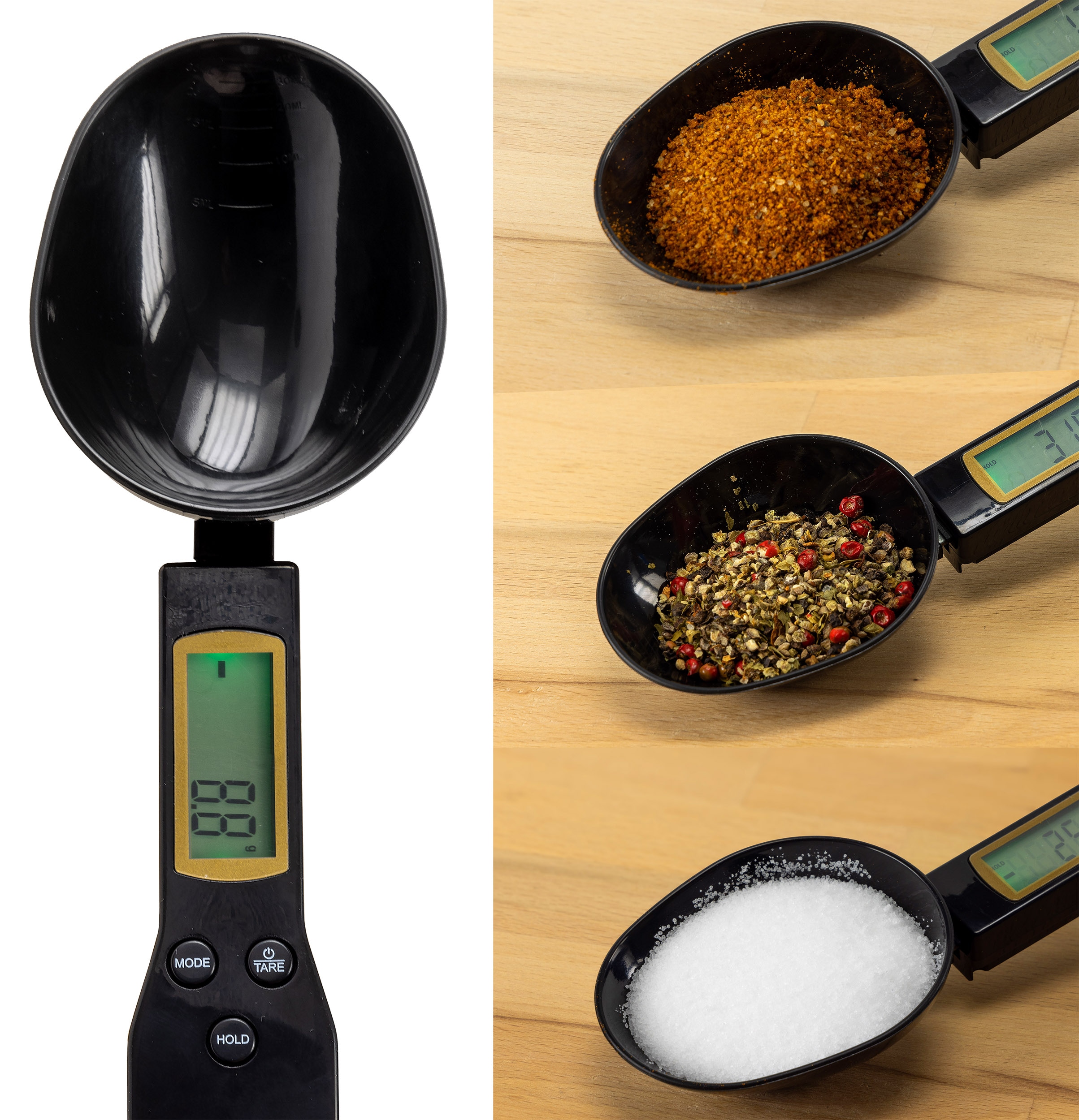 CHILITEC Digitale Löffelwaage CT LW-500, 1...500 g, 0,1 g genau, schwarz