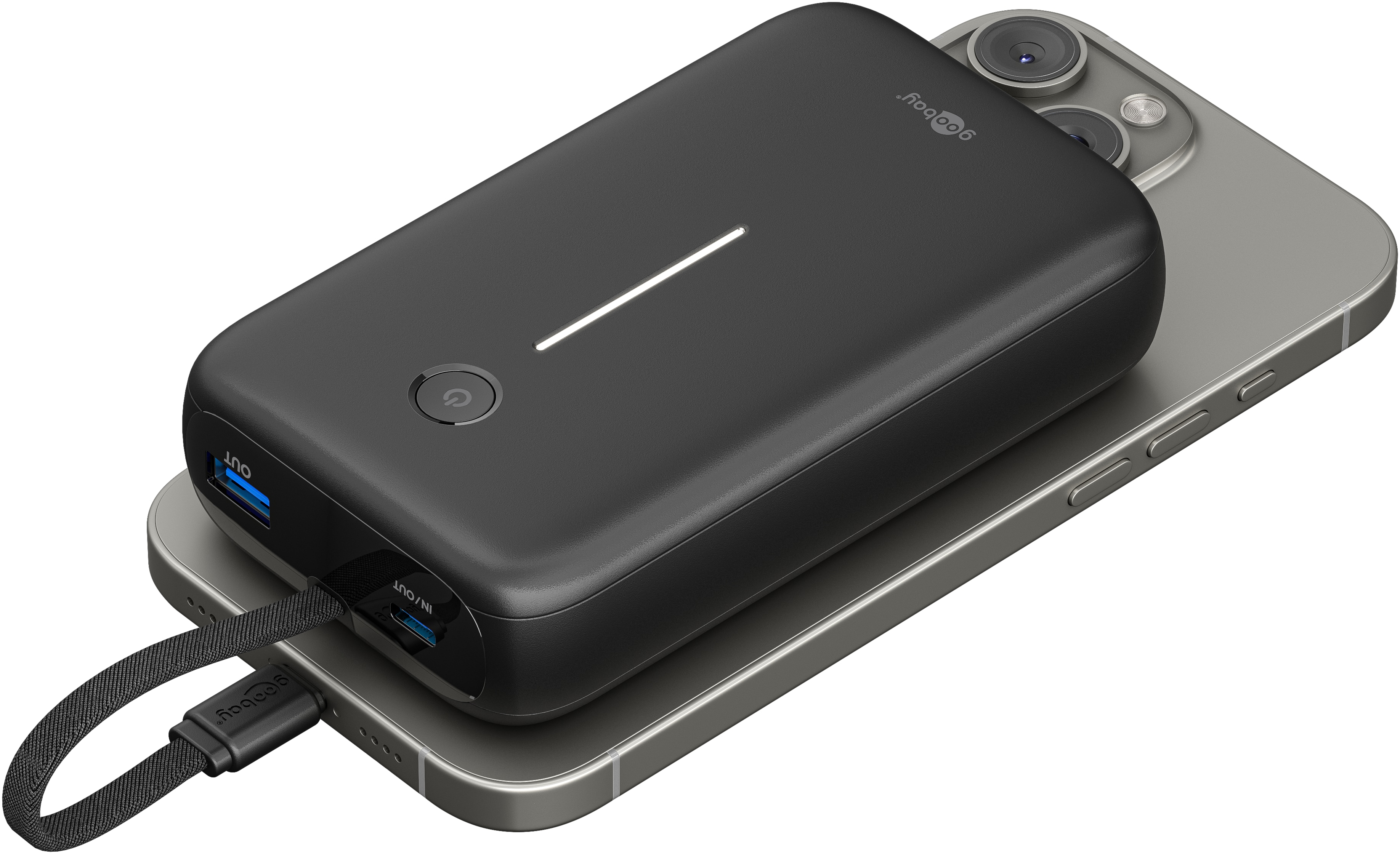 GOOBAY USB Powerbank 76252, 20.000mAh, 30 W, USB-A, 2x USB-C, schwarz