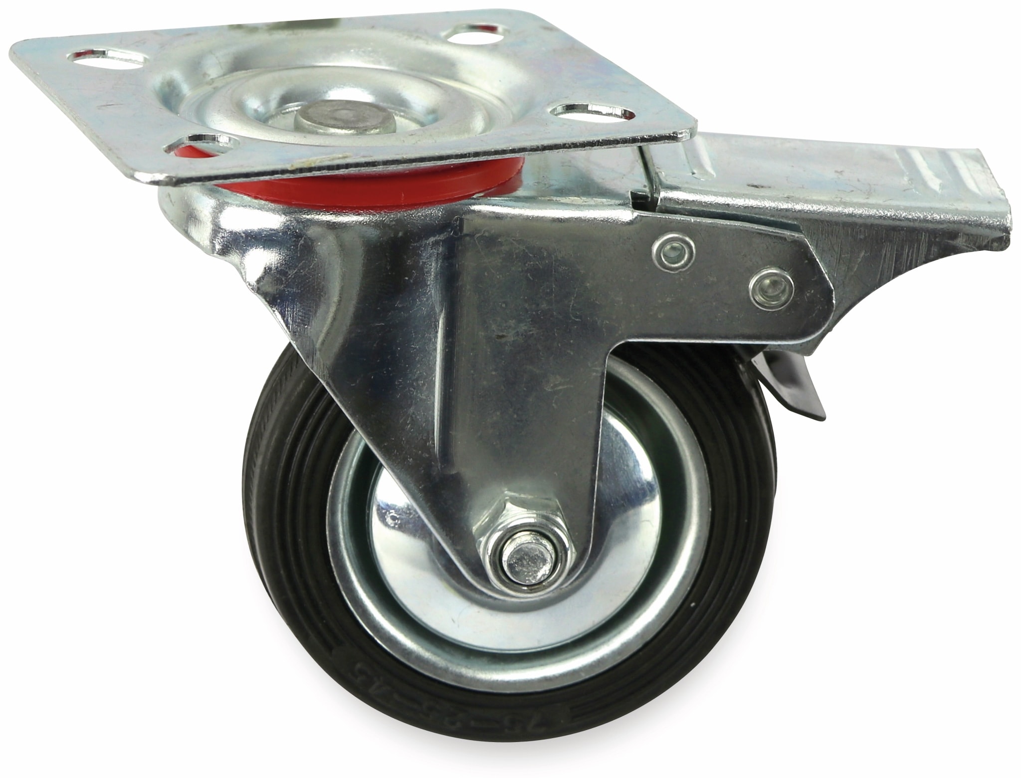 MASTERPROOF Lenkrolle Kugelgelagert 2075, Vollgummi, Ø 75 mm, gebremst