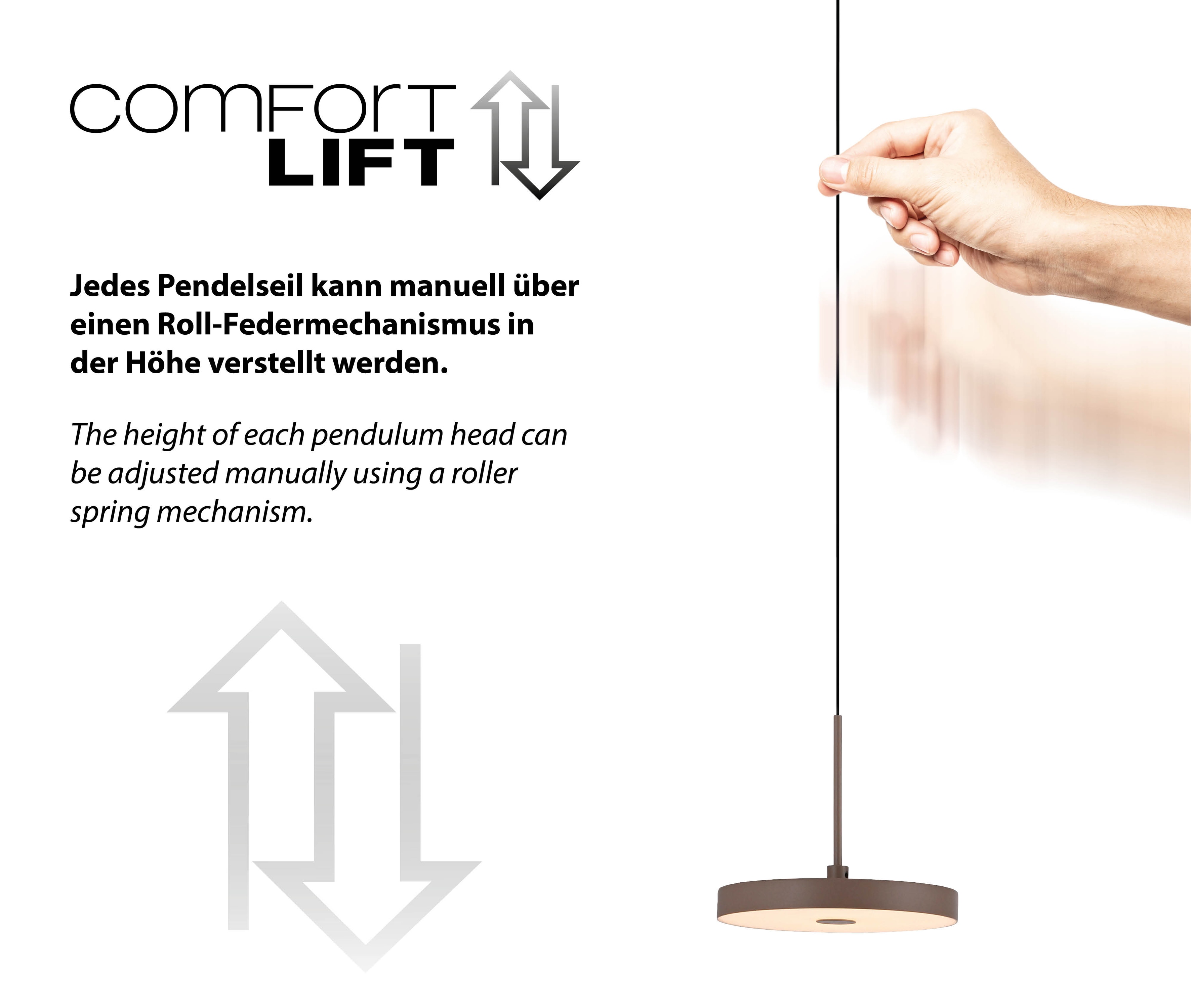JUST LIGHT LED-Pendelleuchte 13141-39, 20,40W, 3000K, 2370lm, warmweiß, IP20, sand