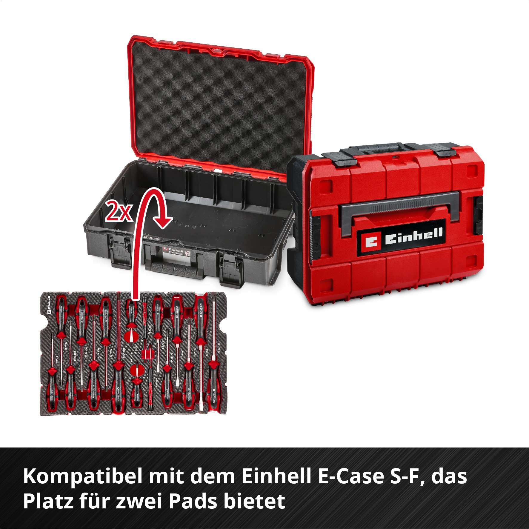 EINHELL E-Case-Einleger Schraubendreher, 370525, 17-teilig