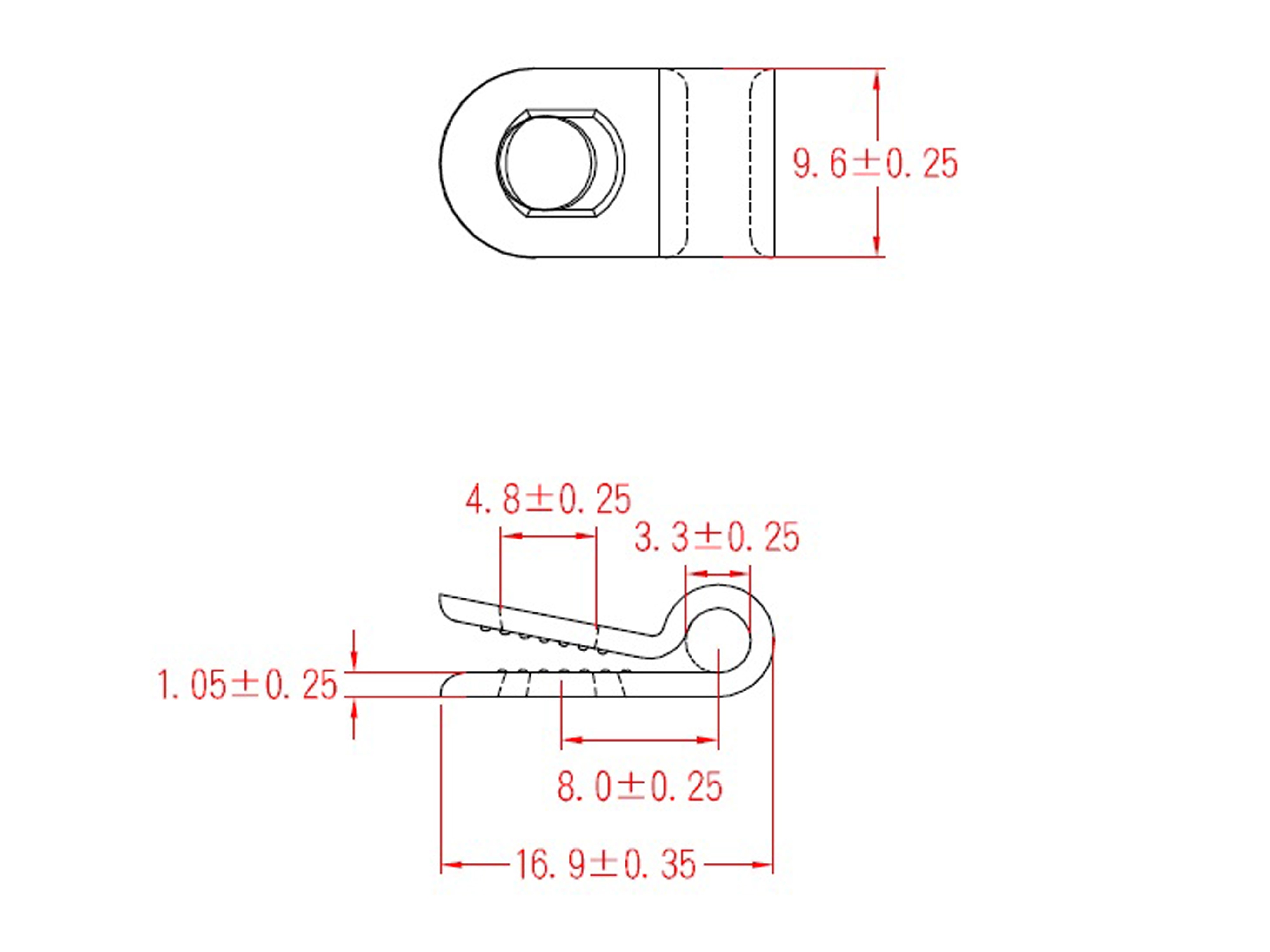 KSS Kabelschelle Polyamid 6.6, Natur, Bündel-Ø 3,1, Befestigungsloch 4,8, 1 Stück