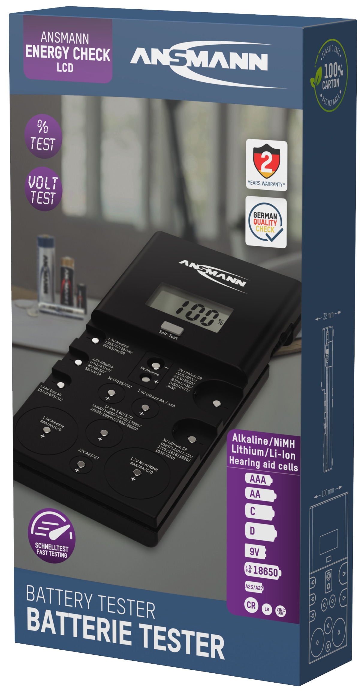 ANSMANN Batterietester, ENERGY CHECK LCD-cb