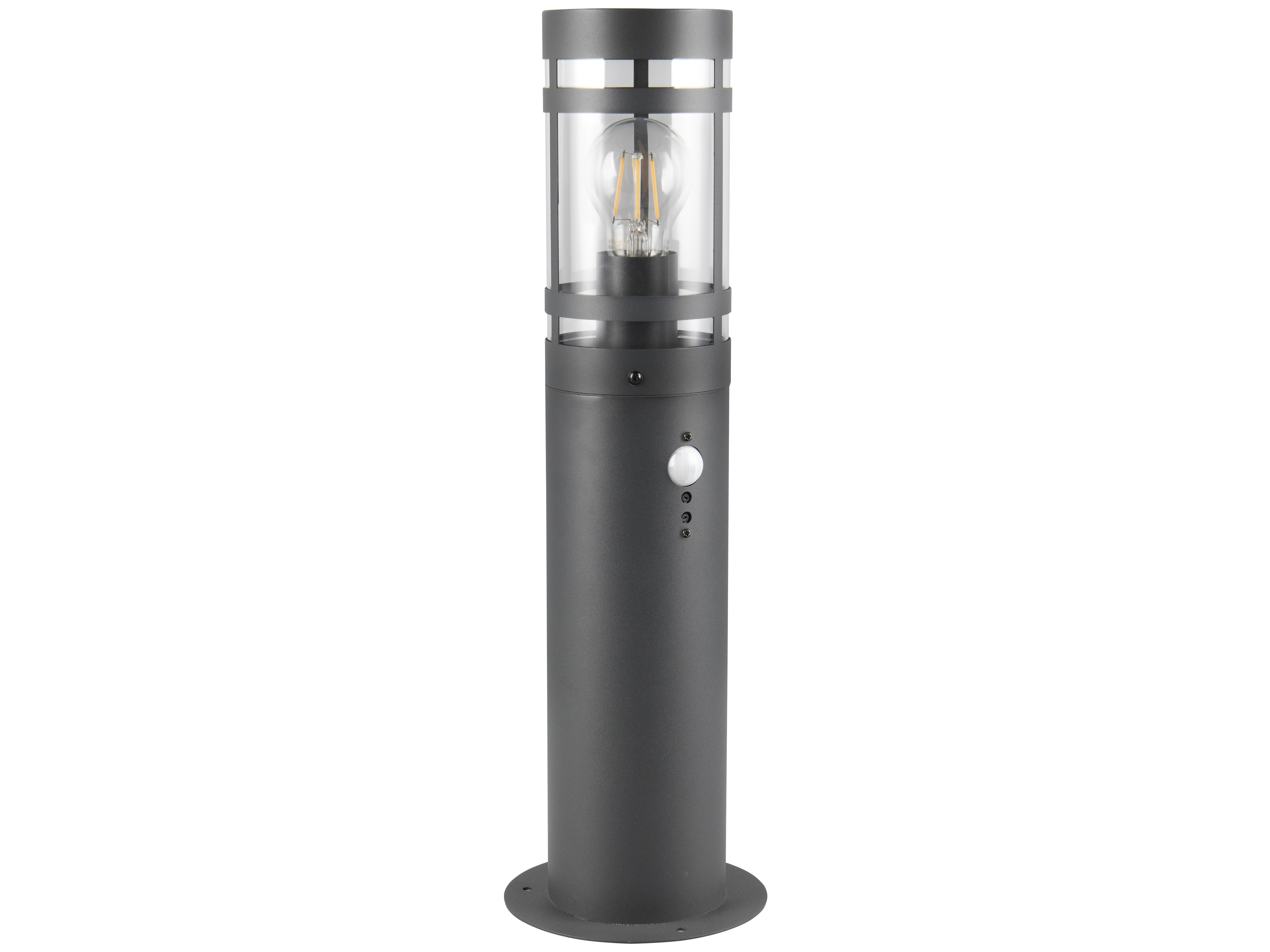 REALITY Wegleuchte PALOMA R51719142, E27, 28W, IP44, ohne Leuchtmittel, Bewegungssensor, schwarz, 50cm
